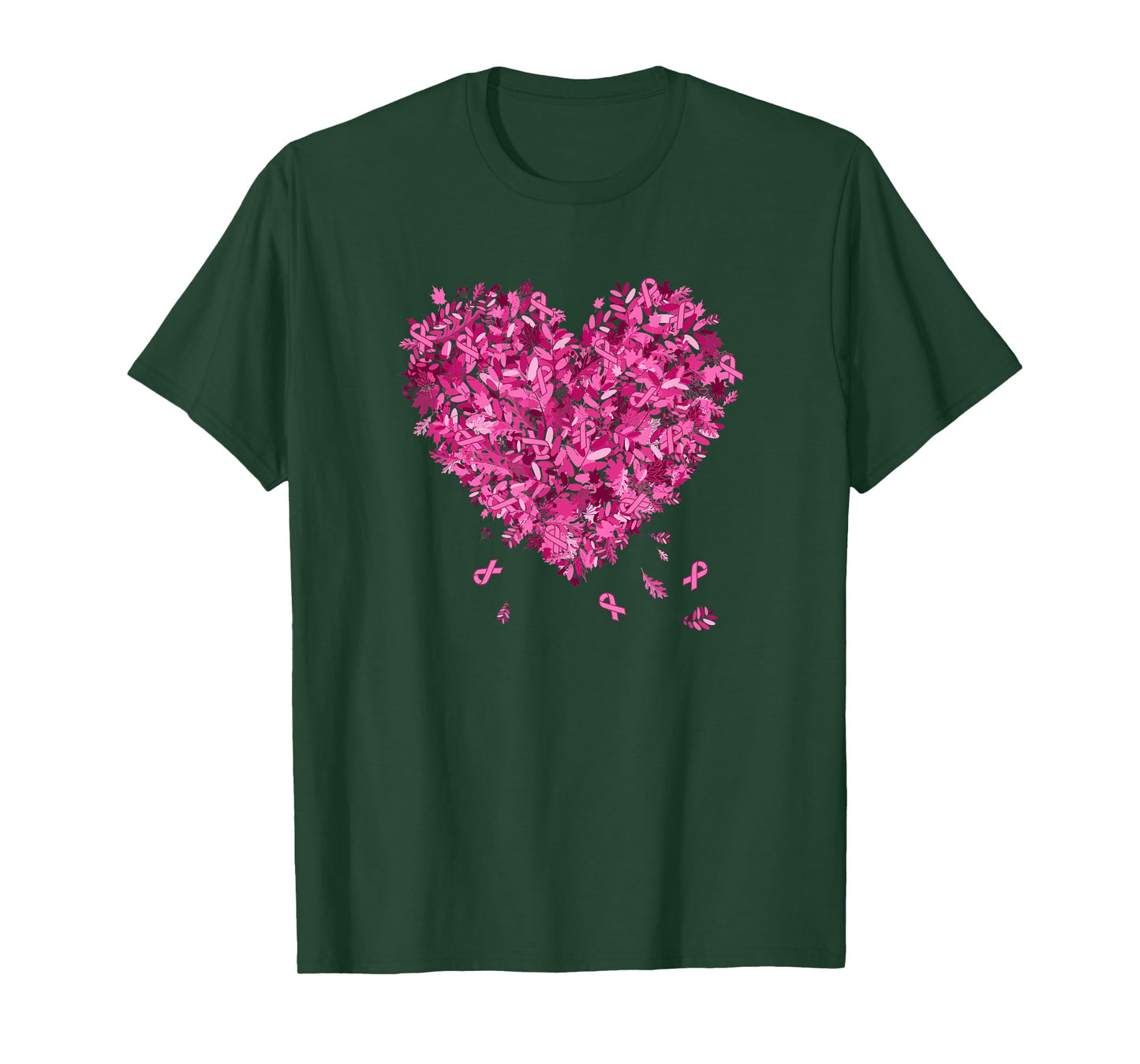 In October We Wear Pink Breast Cancer Leaves Heart T-Shirt