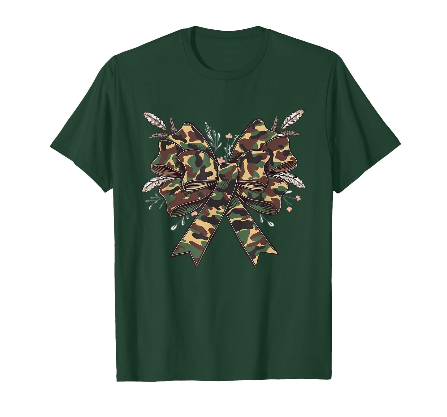 Coquette Camo Bow Camouflage Antlers Hunting Duck Women Girl T-Shirt