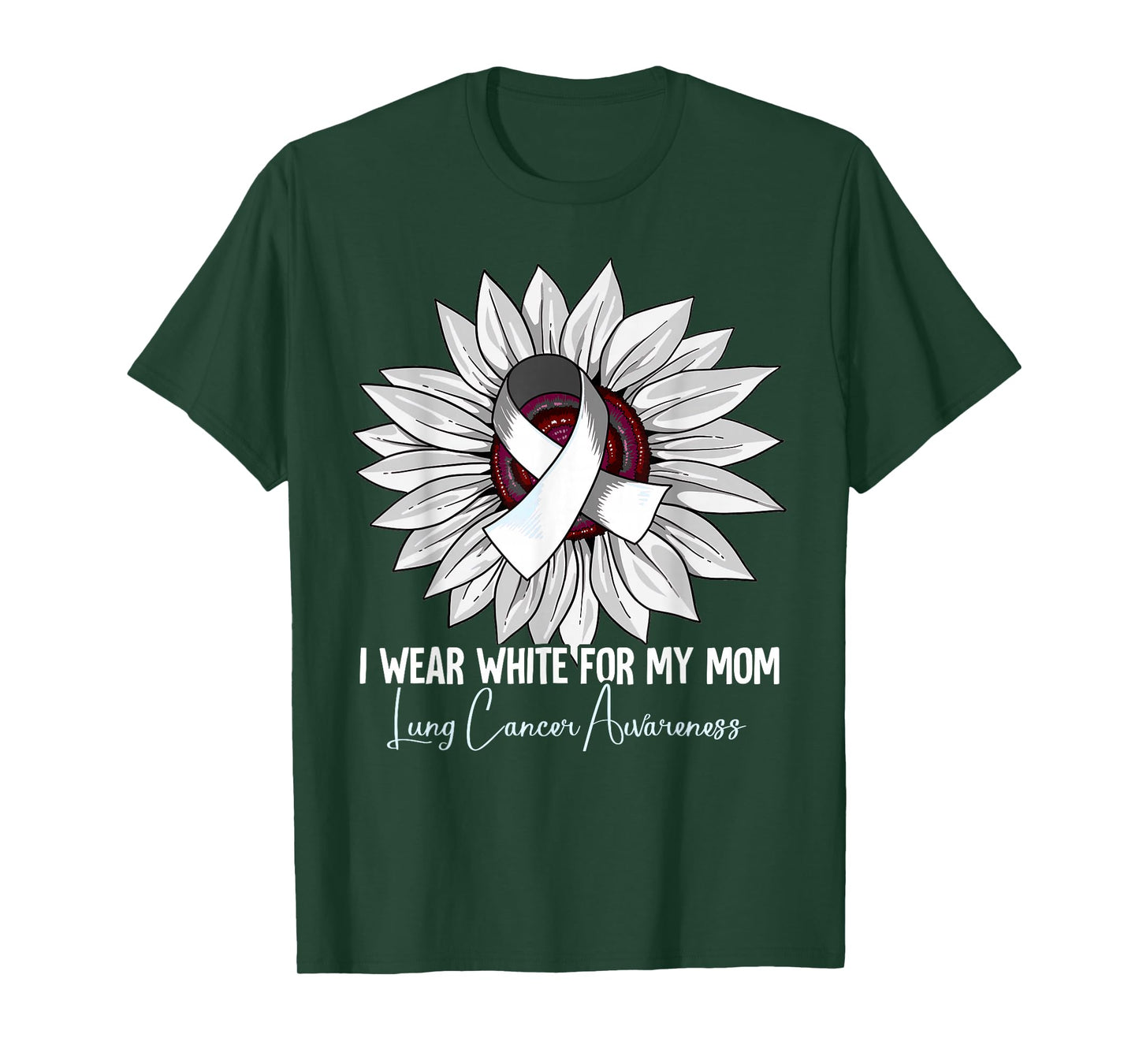 I Wear White For My Mom Lung Cancer Awareness T-Shirt