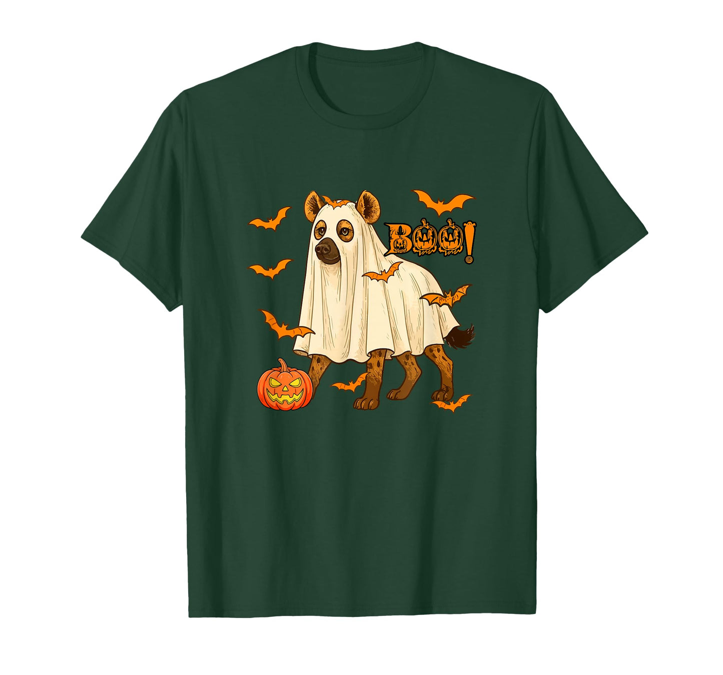Boo Halloween Hyena Cosplay Ghost Costume Animal Lover T-Shirt