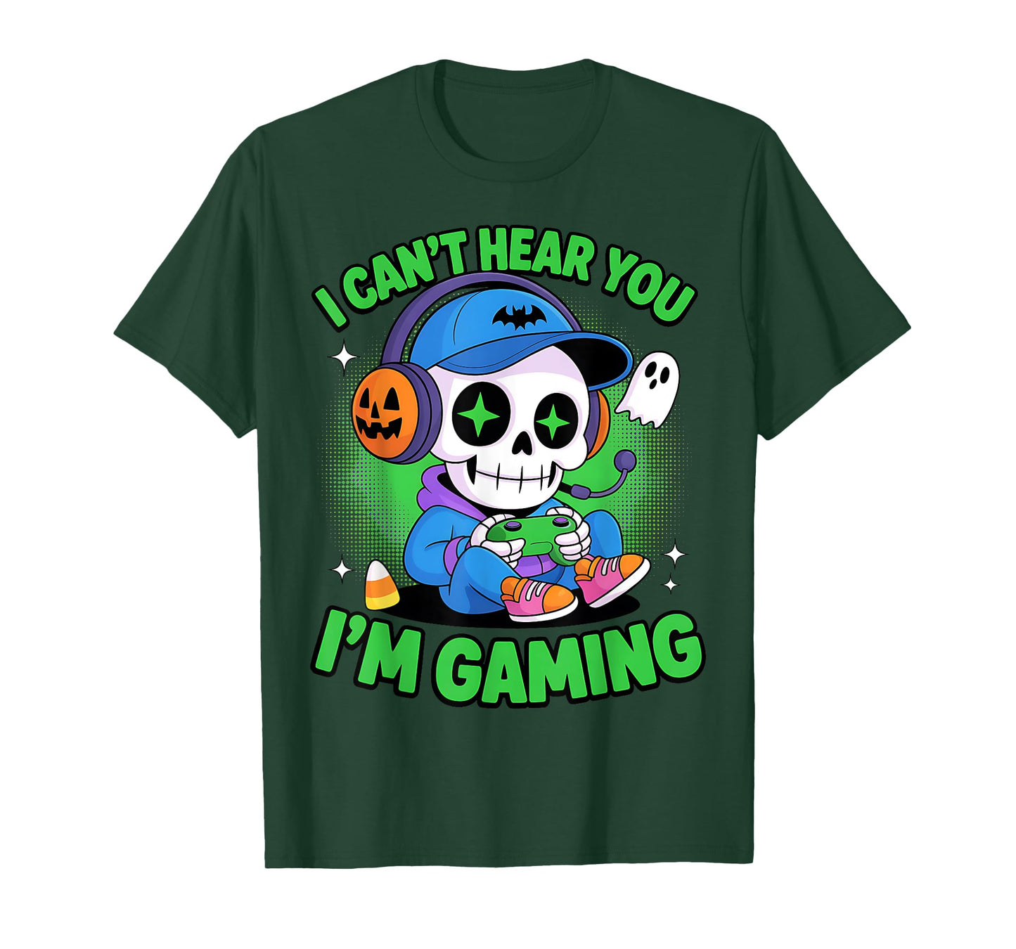 I Can’t Hear You I’m Gaming Skeleton Halloween Gamer T-Shirt