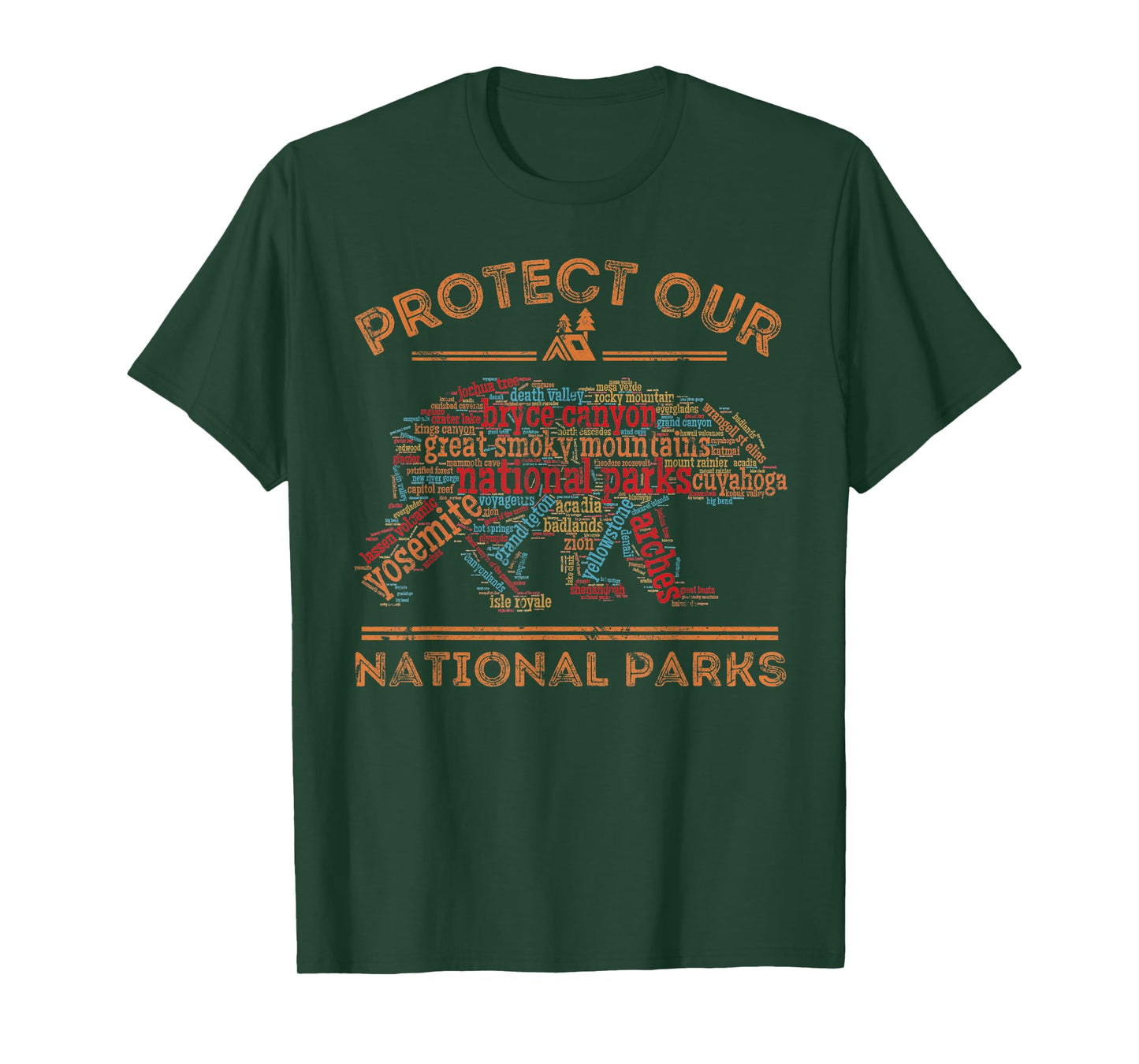 Protect Our Parks National Park Bear Nature Hiking T-Shirt