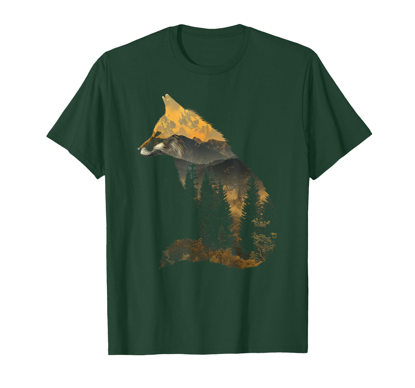 Fox Forest Nature Lover Mountains Hiking Camping Bushcraft T-Shirt