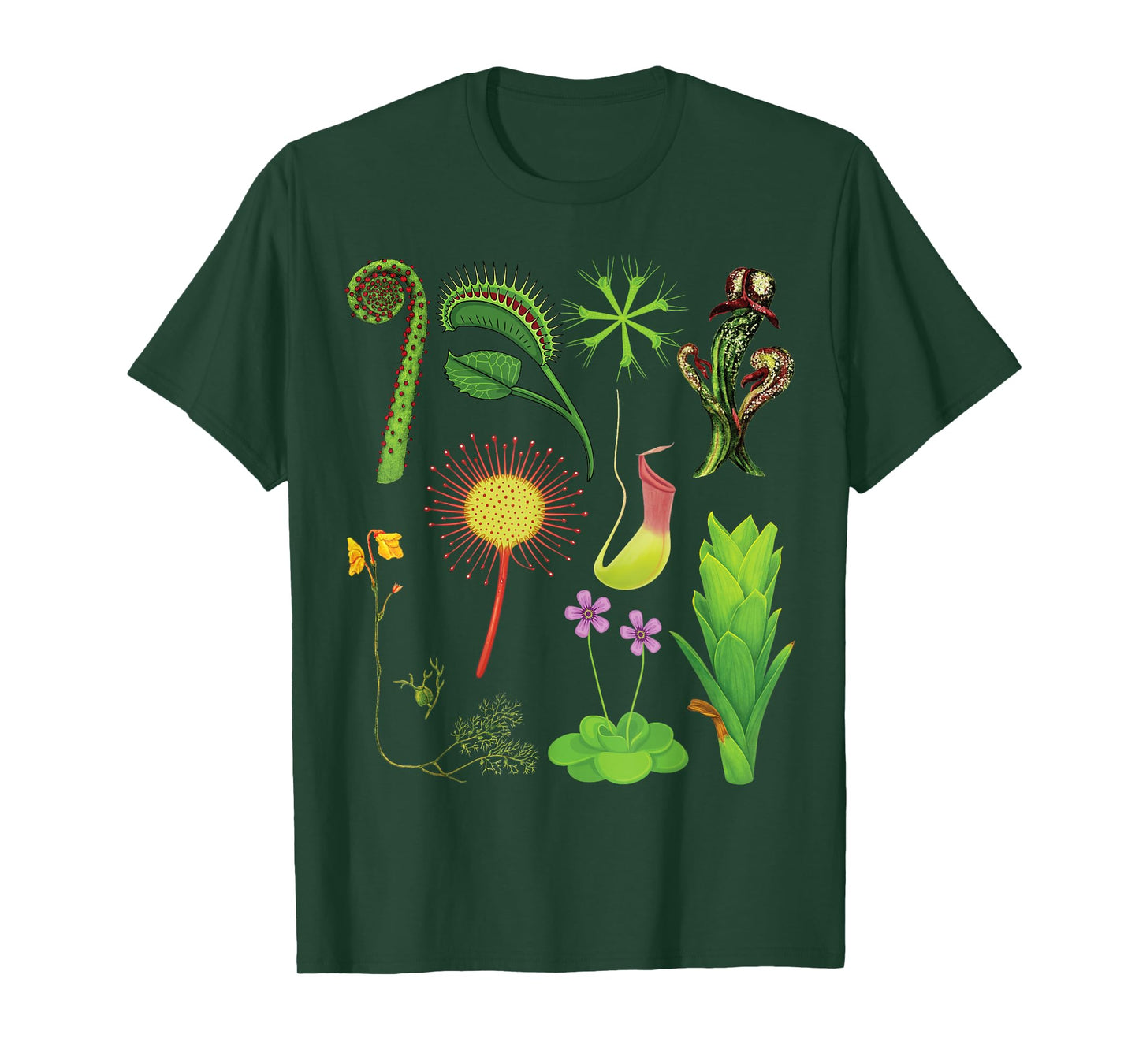 Carnivorous Plants Chart Venus Flytrap, Pitcher Plant T-Shirt