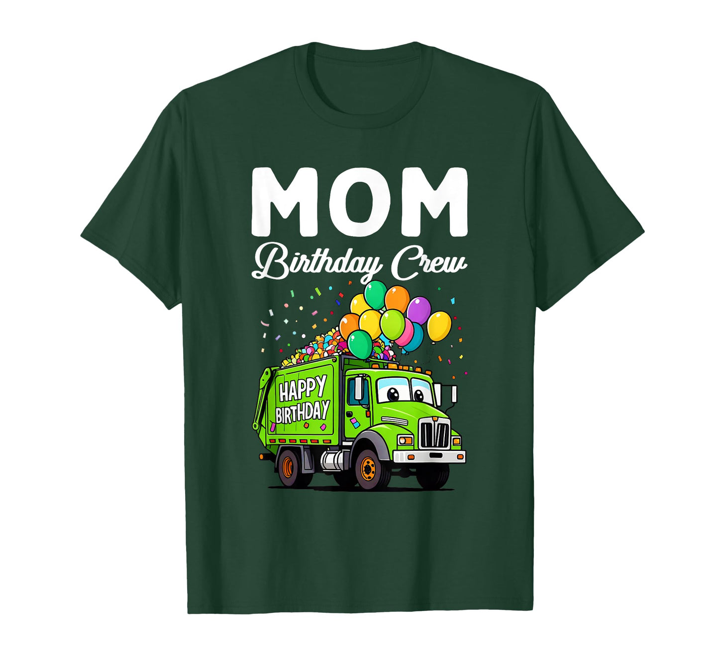 Mom Birthday Crew Boys Garbage Truck Bday Family Matching T-Shirt
