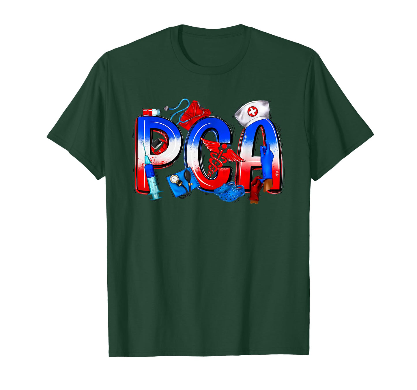 Cute Patriotic Us Flag Pca 4th of July National Nurse 2025 T-Shirt