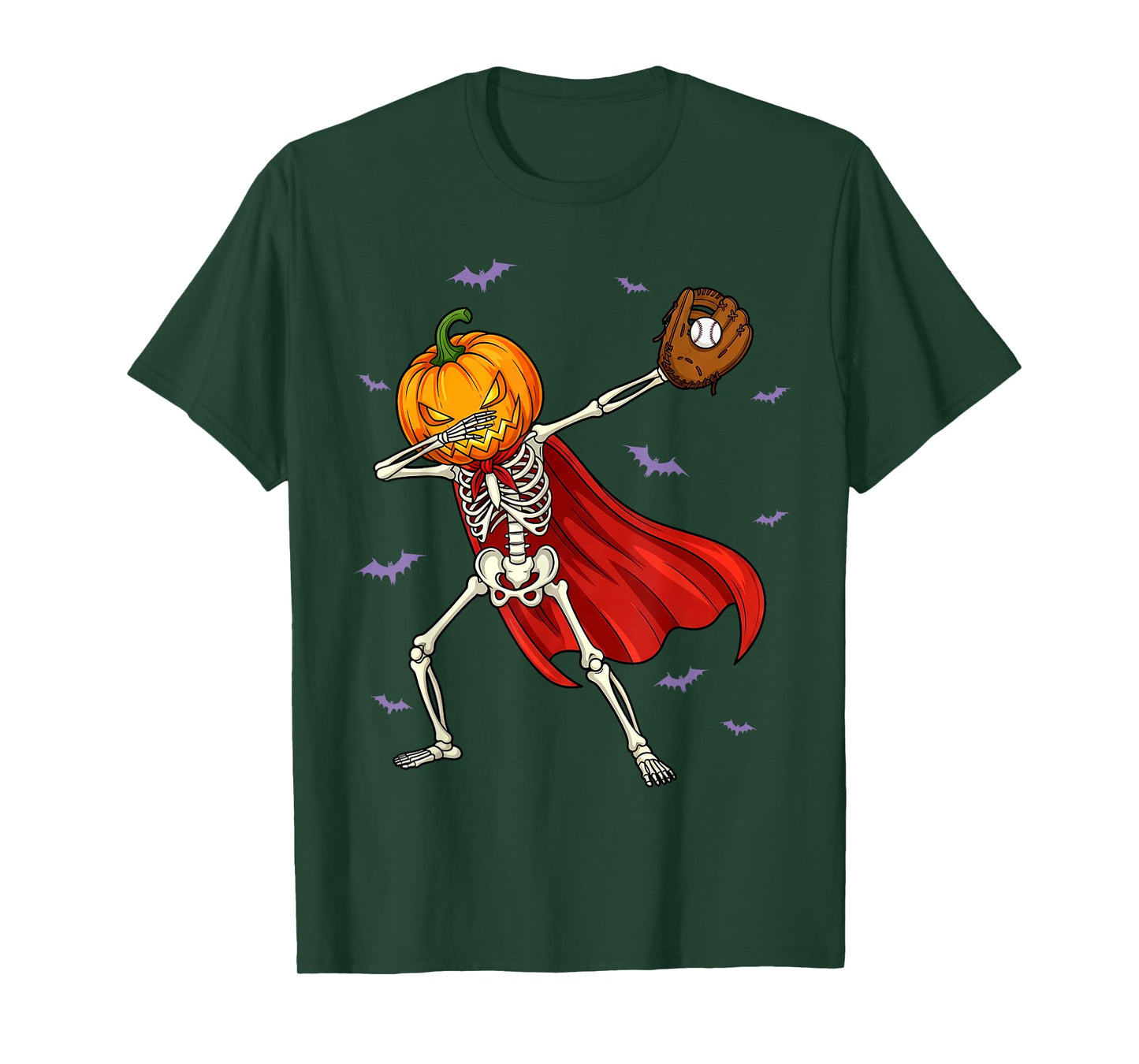 Dabbing Skeleton Baseball Apparel Halloween Boys Kids Men T-Shirt