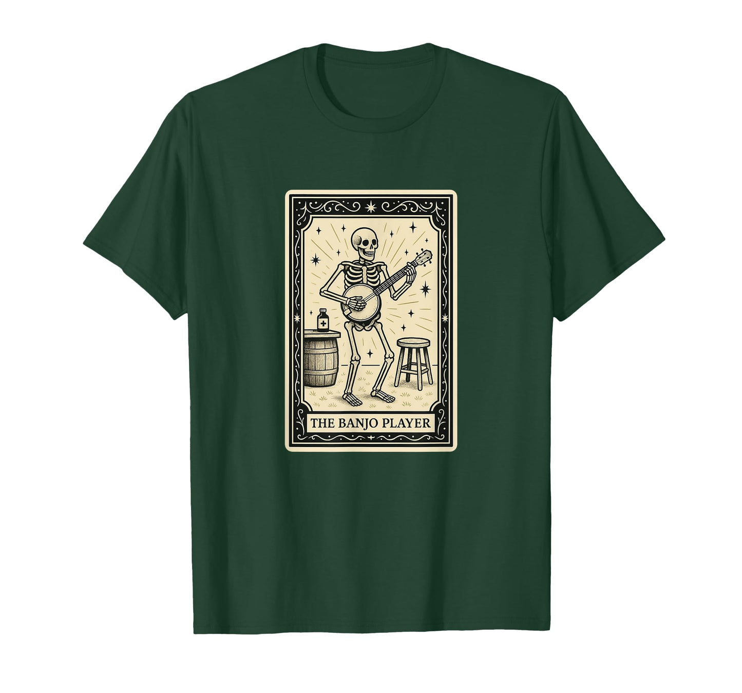 Banjo Player Tarot Card - Halloween Spooky Gothic Bluegrass T-Shirt
