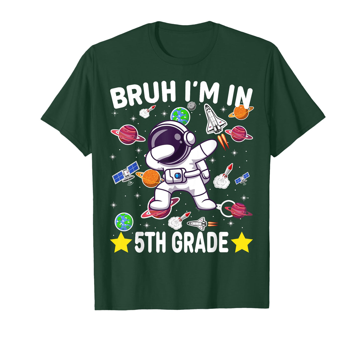Fifth Grade Dabbing Boy Astronaut Bruh i'm in 5th Grade T-Shirt