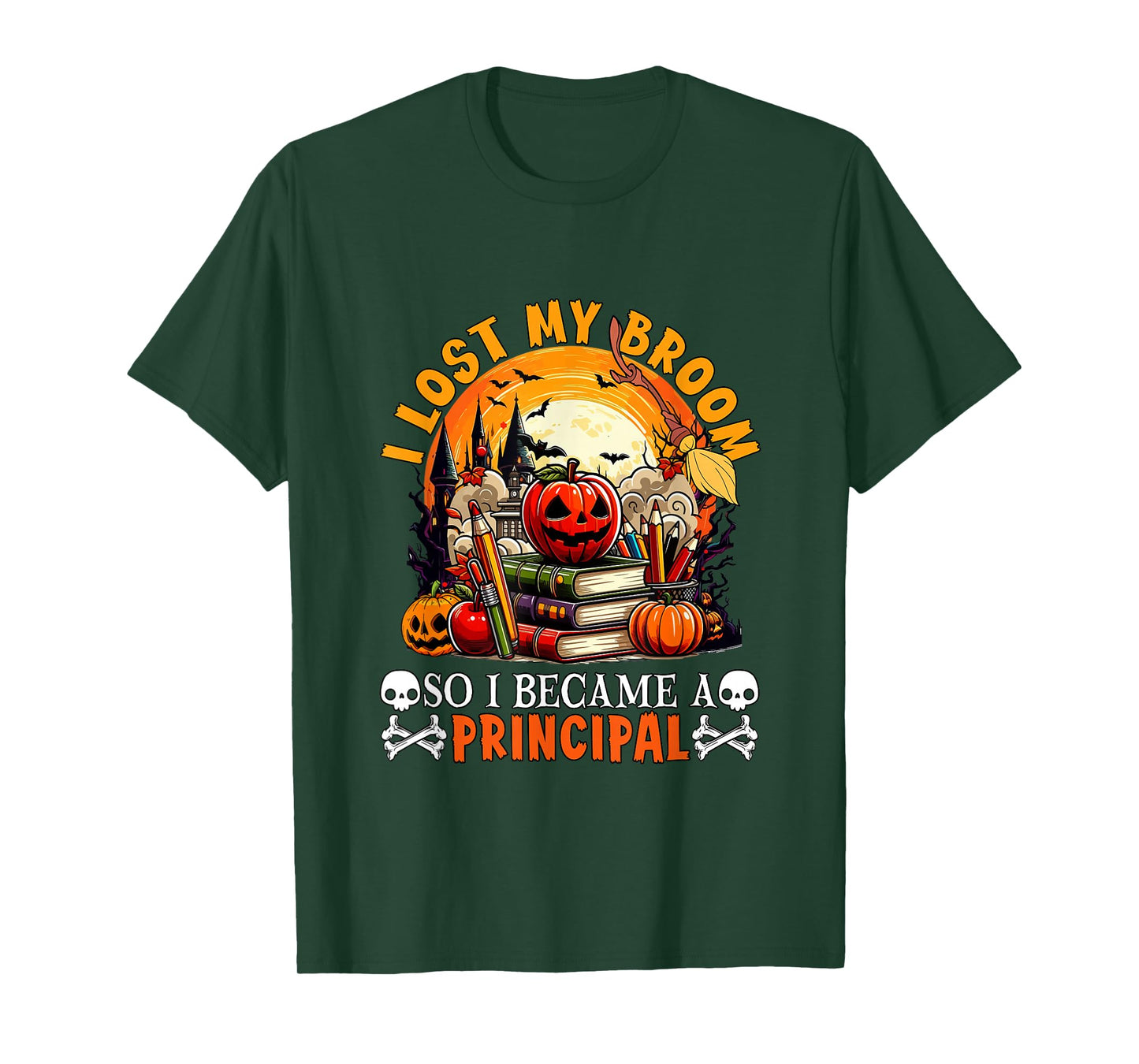 Lost Broom So I Became A Principal Halloween Witch Lover T-Shirt