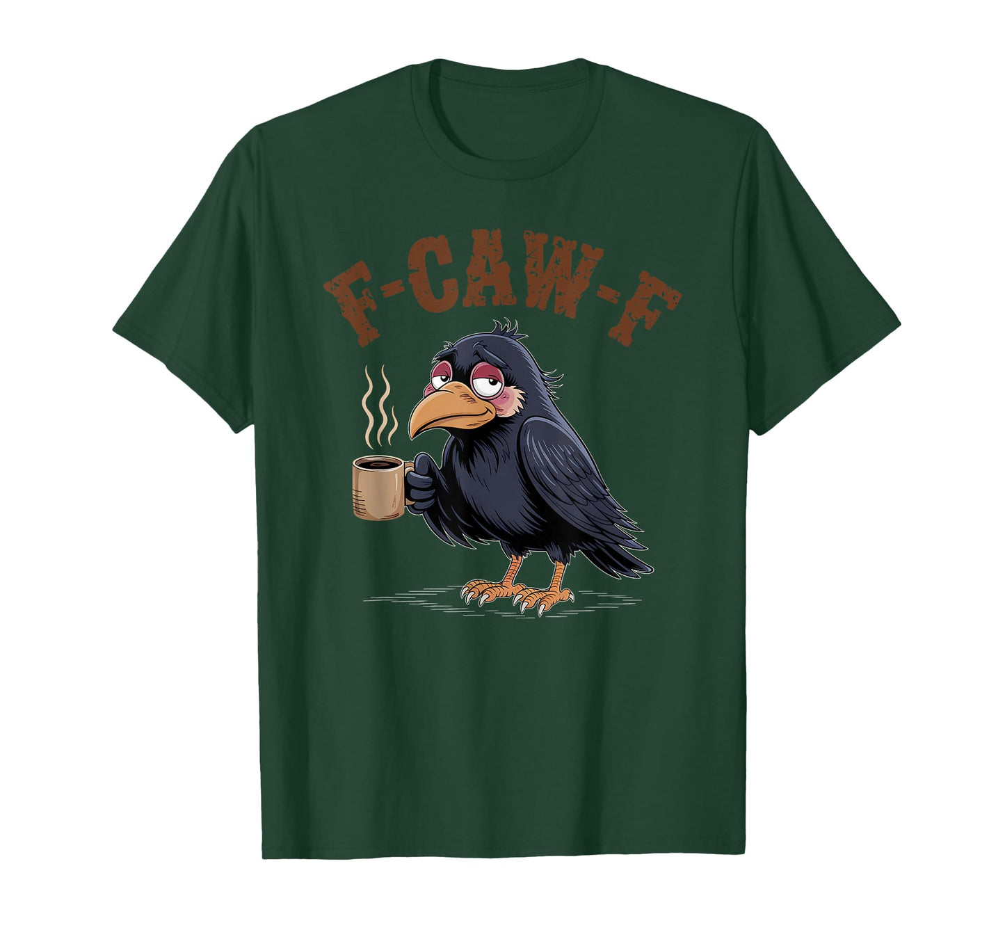 F Caw F Coffee Crow Gothic Raven Funny Halloween T-Shirt