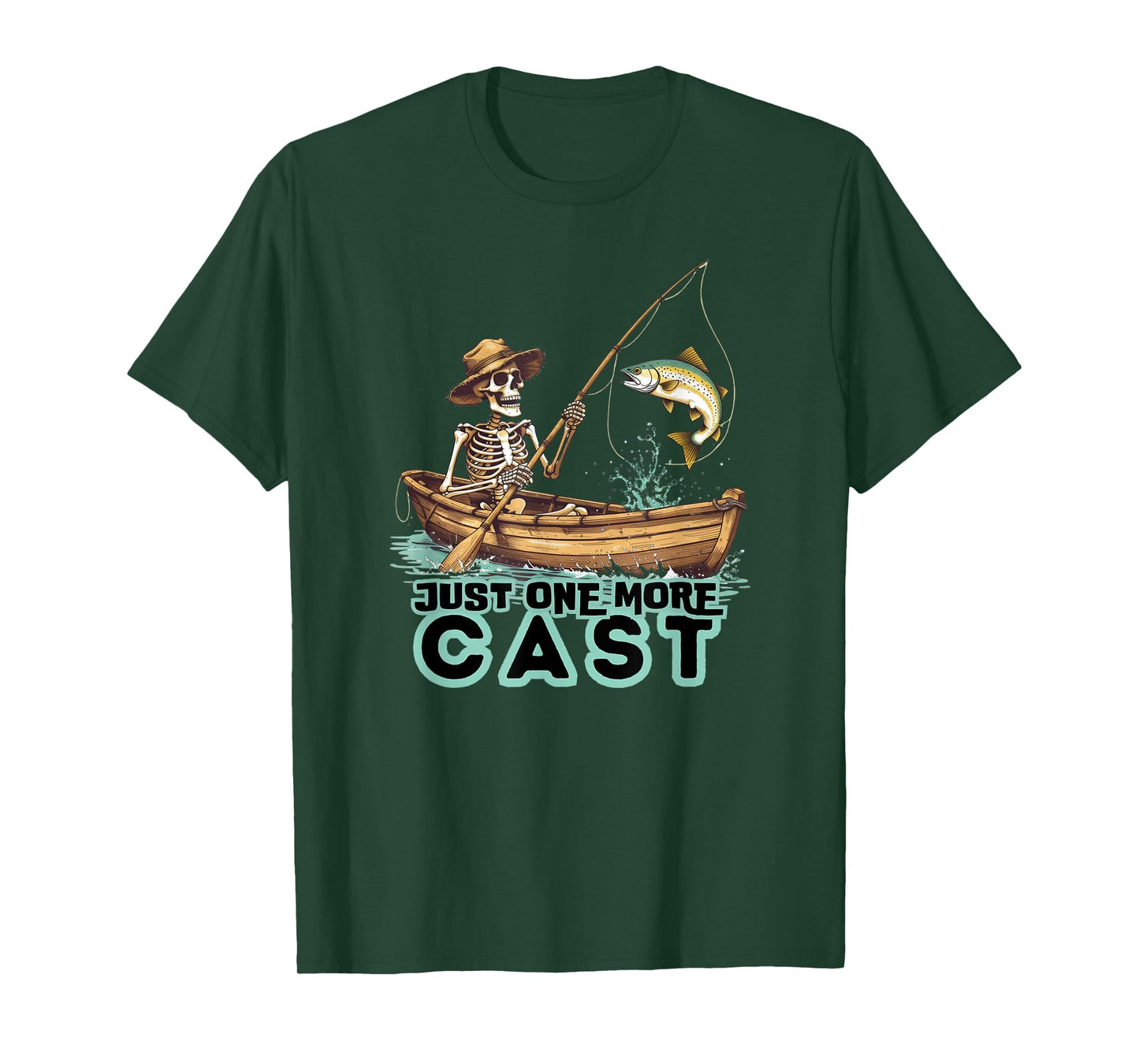 Funny Retro Skeleton Fisherman Fishing Trip T-Shirt