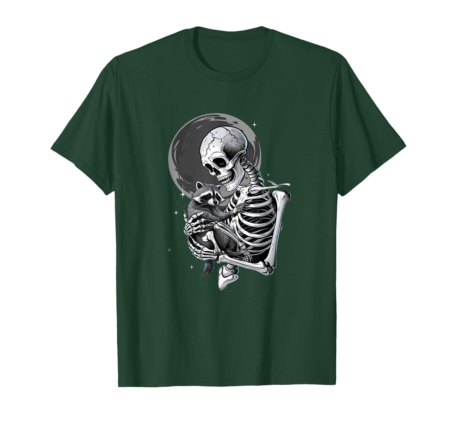 Raccoon Skull Cute Skeleton Halloween Men Women Kids T-Shirt