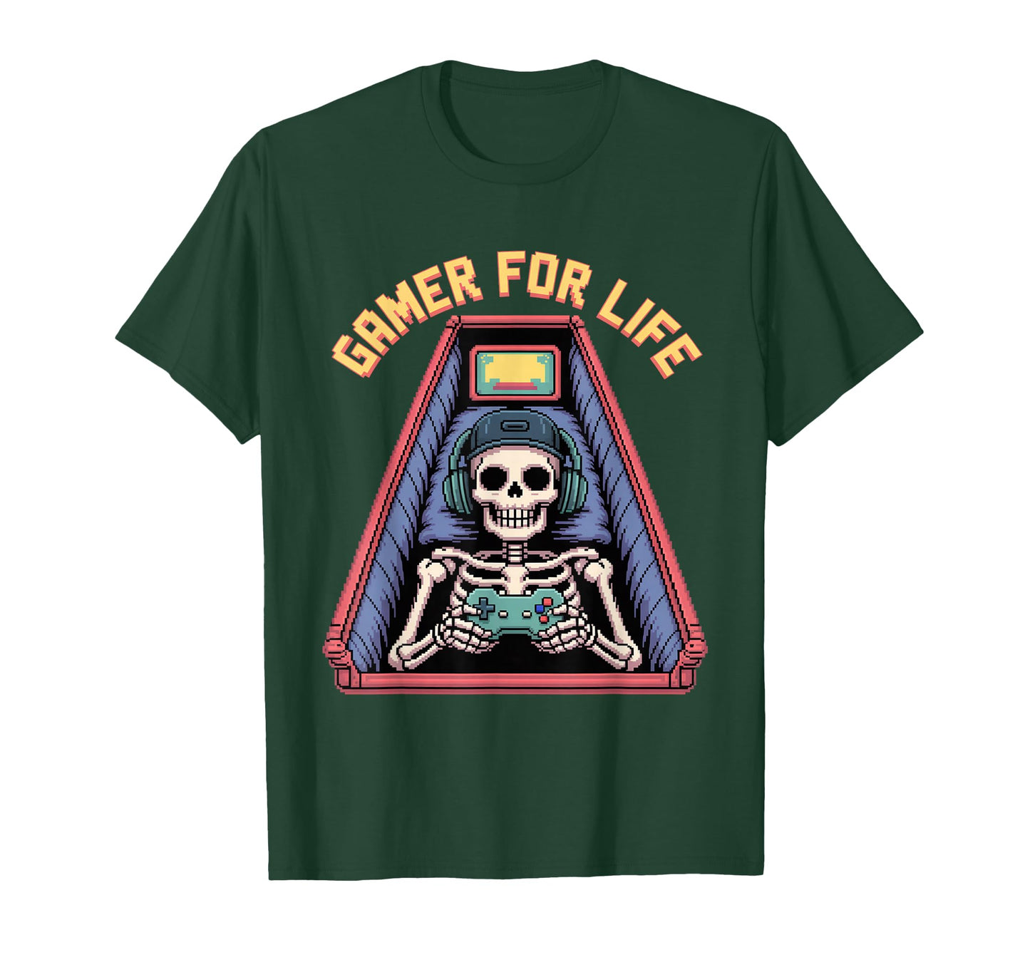 Funny Gamer Skeleton - Gamer for Life Video Game Gift T-Shirt