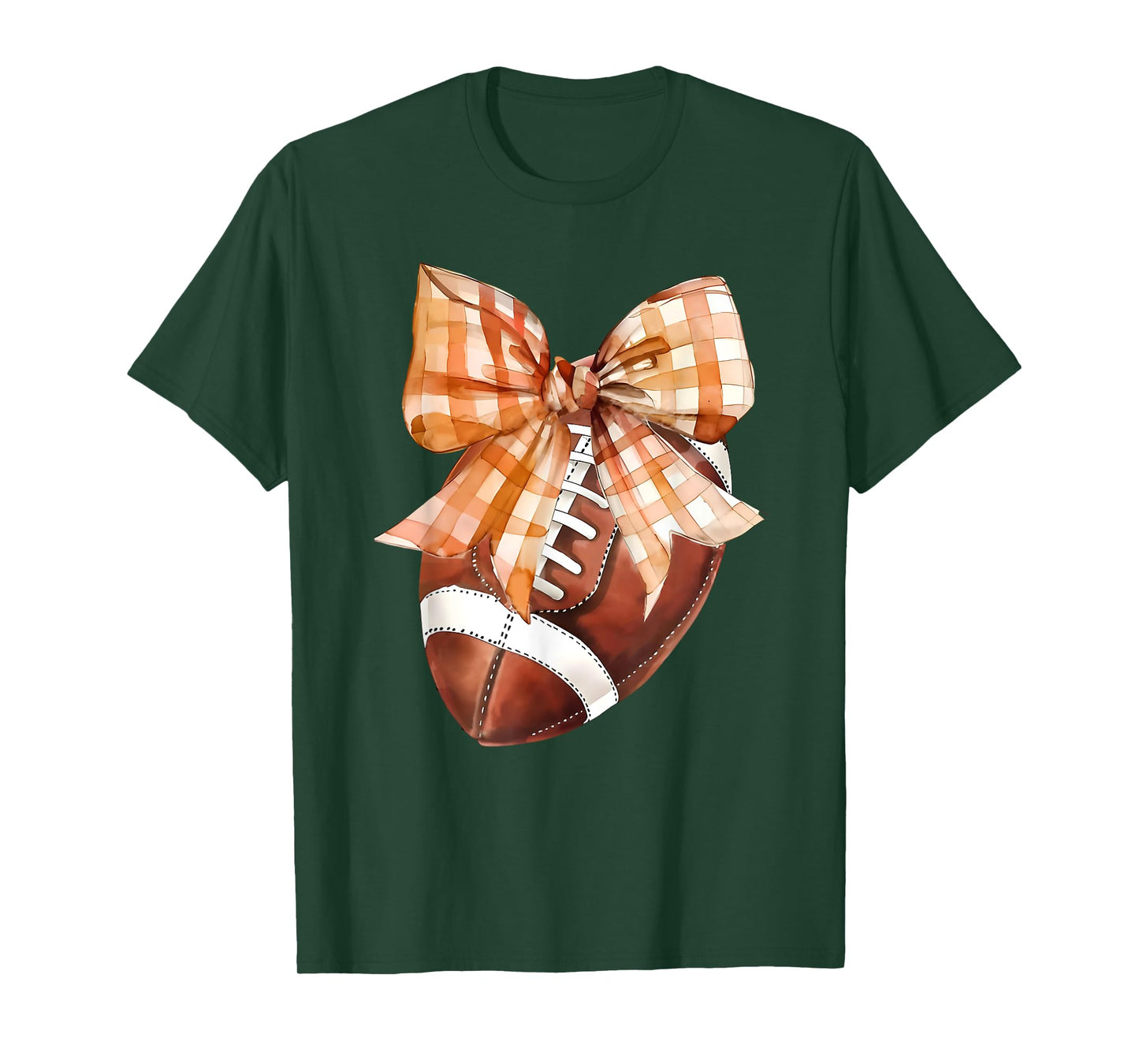 Coquette Bow American Football Autumn Thanksgiving Game Day T-Shirt