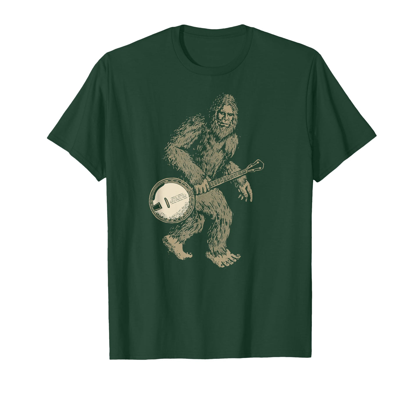 Grassquatch! Vintage Bigfoot & Bluegrass Banjo Music T-Shirt