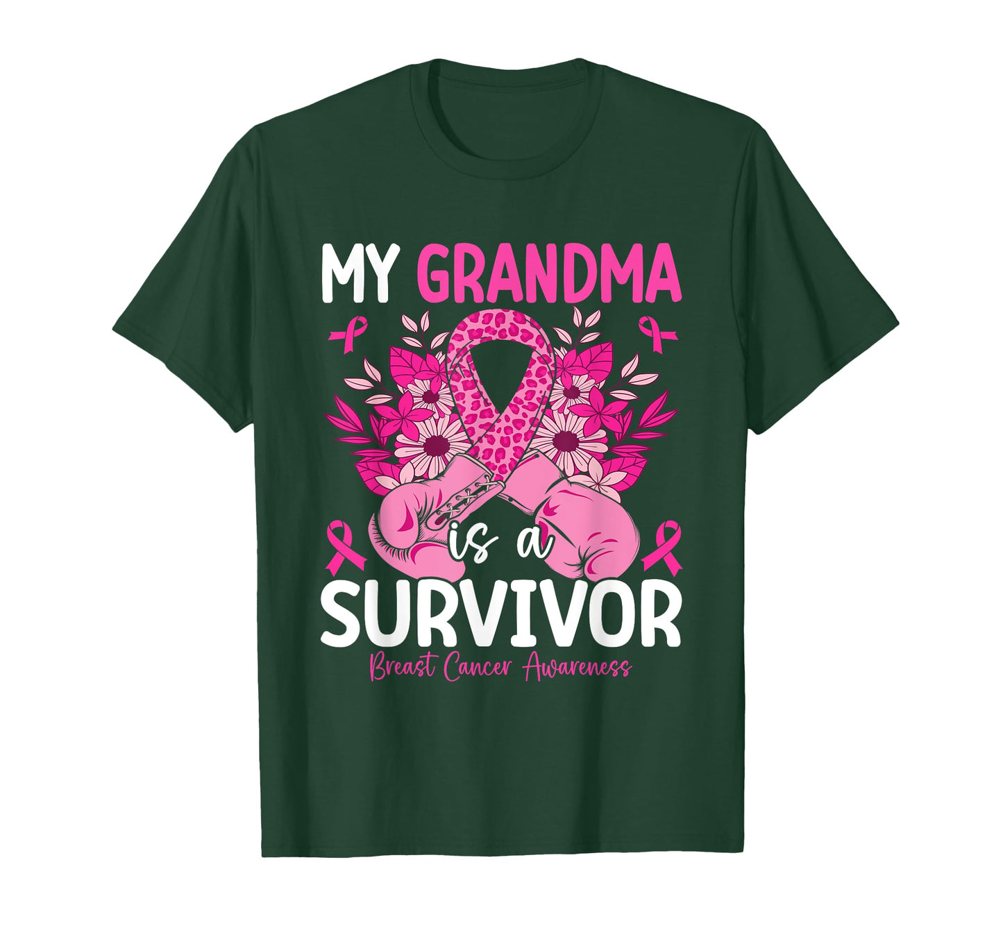 My Grandma Is A Survivor Breast Cancer Awareness Pink T-Shirt