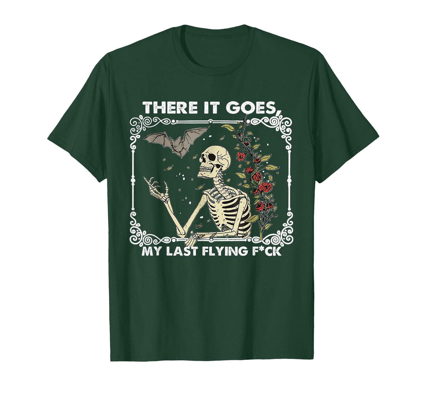 There it Goes My Last Flying F Funny Halloween Skeleton T-Shirt