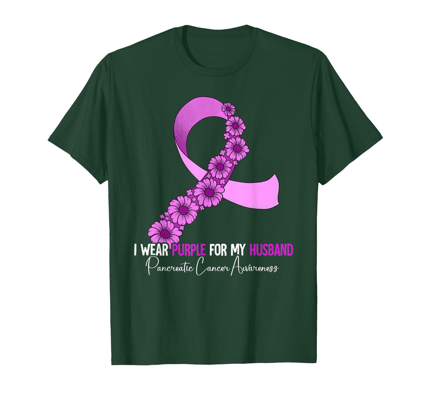 I Wear Purple For My Husband Pancreatic Cancer Awareness T-Shirt