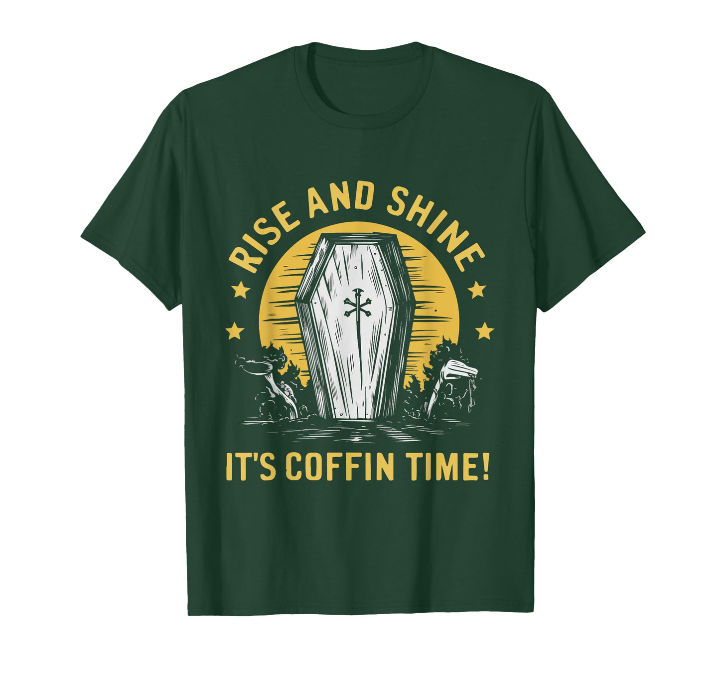 Rising Coffin Humor Funny Casket Funeral Horror Costume T-Shirt