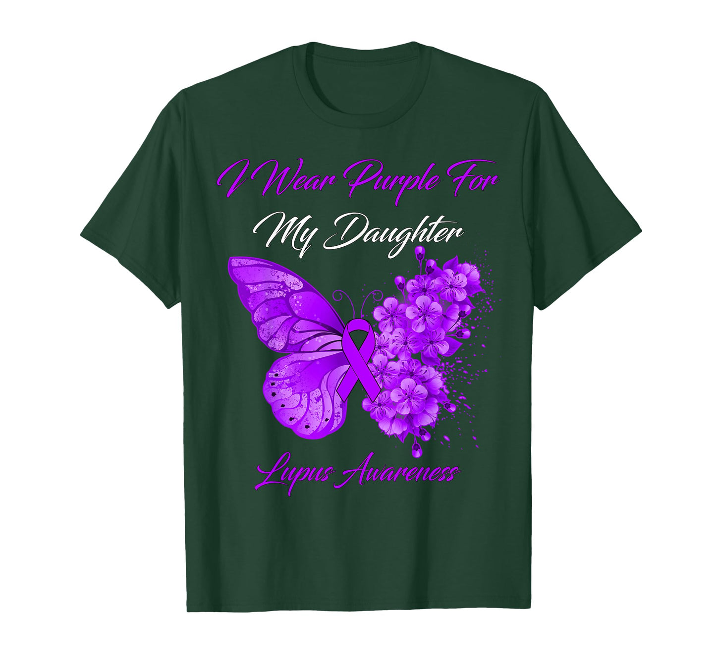 Butterfly I Wear Purple For My Daughter Lupus Awareness T-Shirt