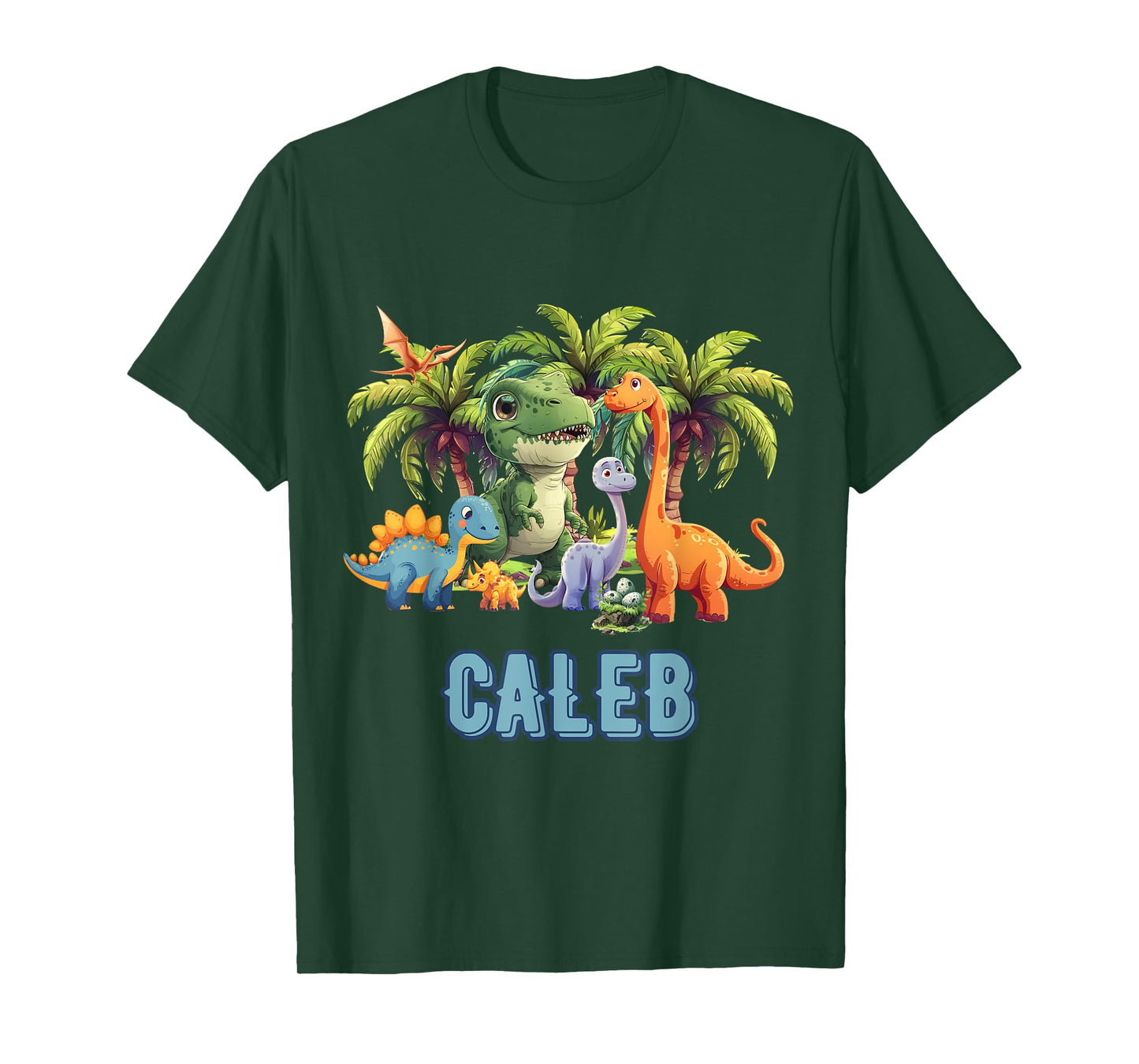 CALEB Dinosaur Personalized Custom First Name Toddler Fun T-Shirt