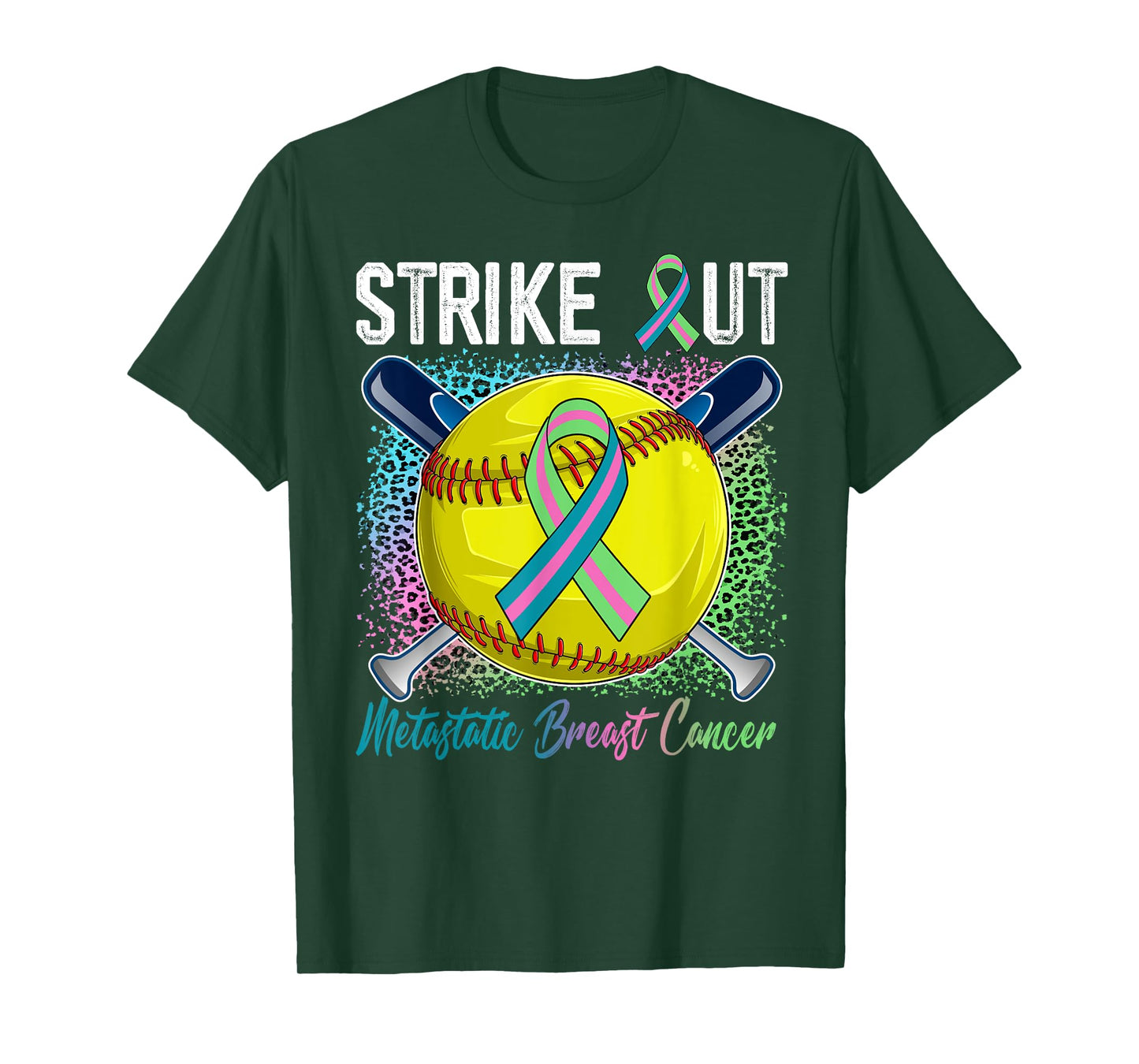 Strike Out Metastatic Breast Cancer Softball Ball Bats Women T-Shirt