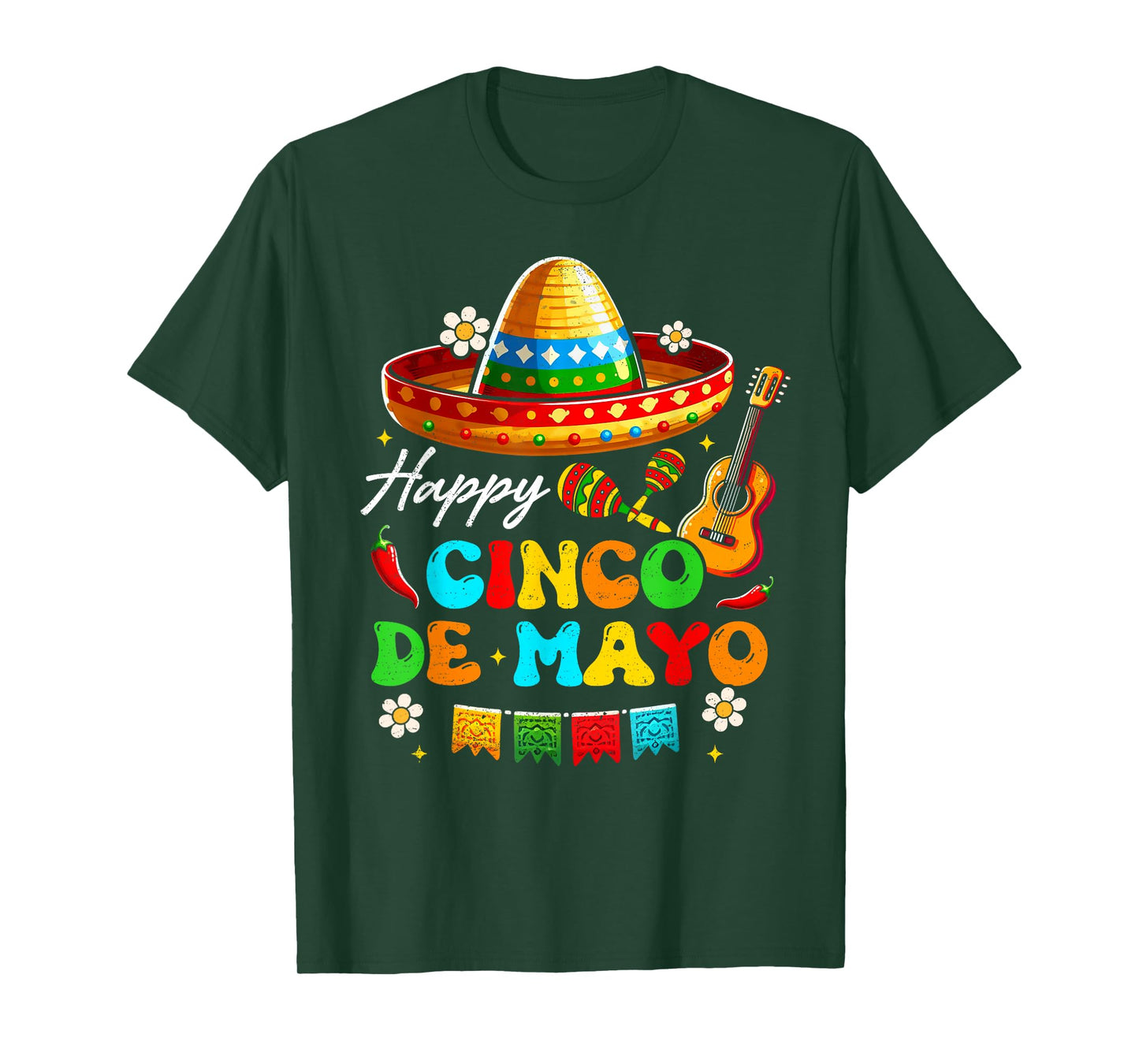 Happy 5 De Mayo Lets Fiesta Viva Mexico Cinco De Mayo Groovy T-Shirt