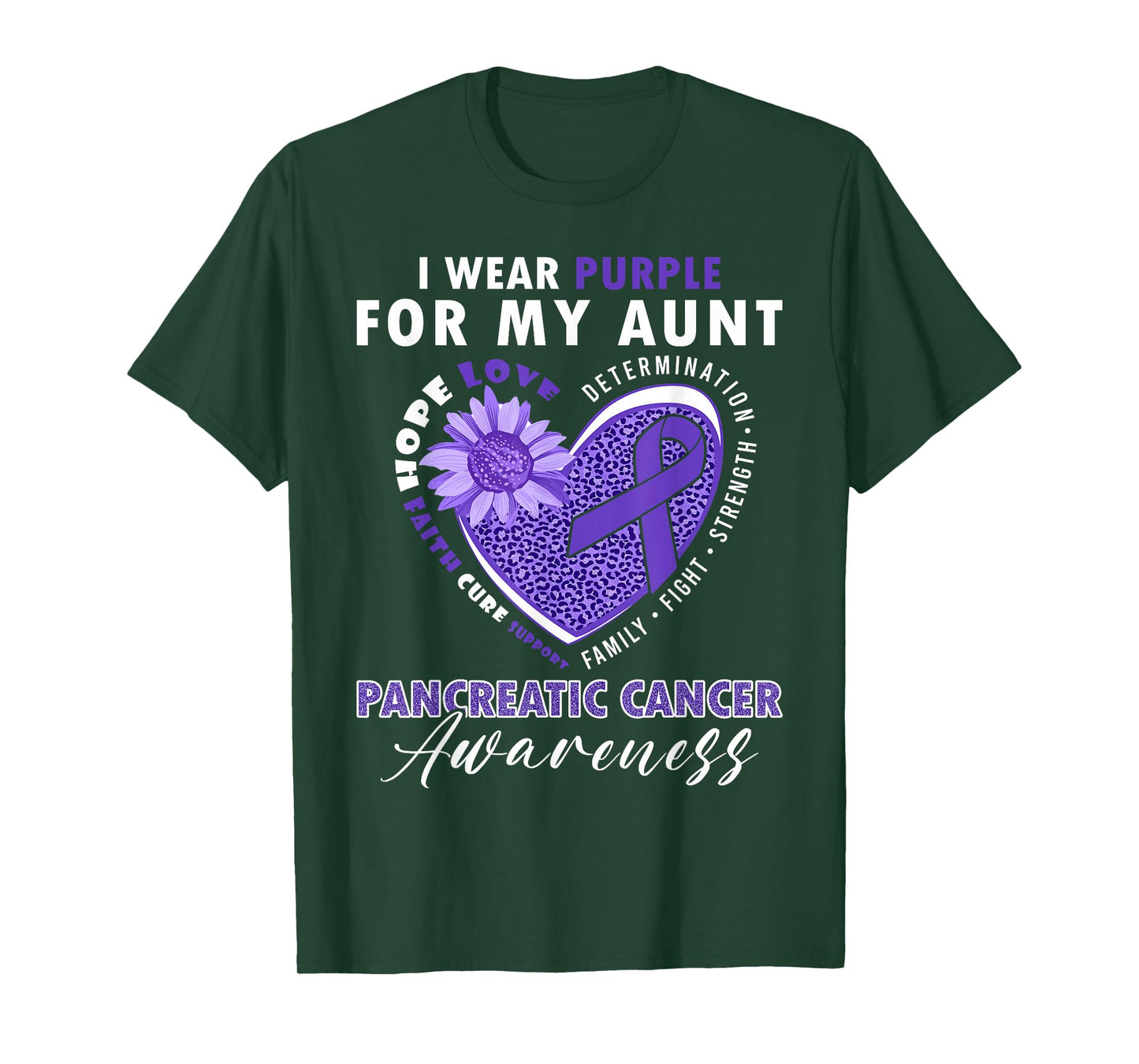 I Wear Purple For My Aunt Pancreatic Cancer Awareness T-Shirt