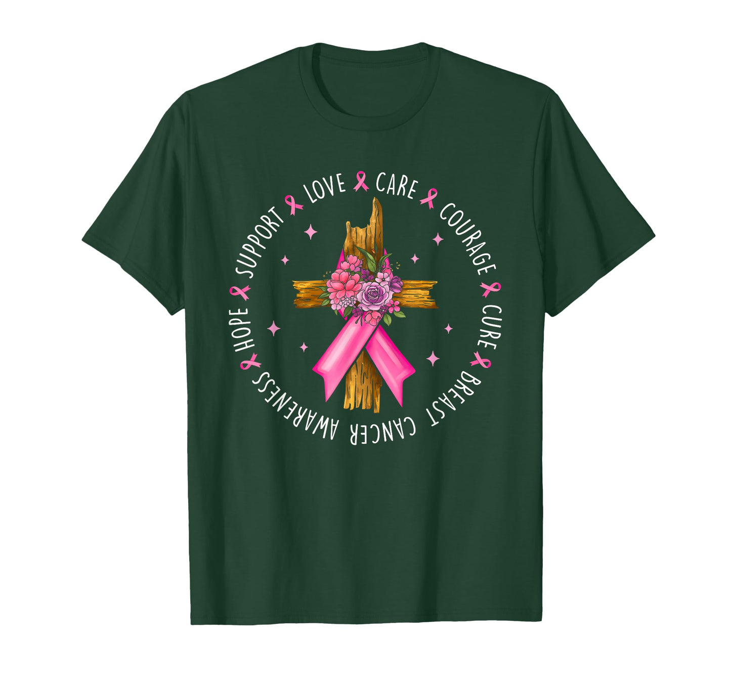 Breast Cancer Support Pink Ribbon Breast Cancer Awareness T-Shirt