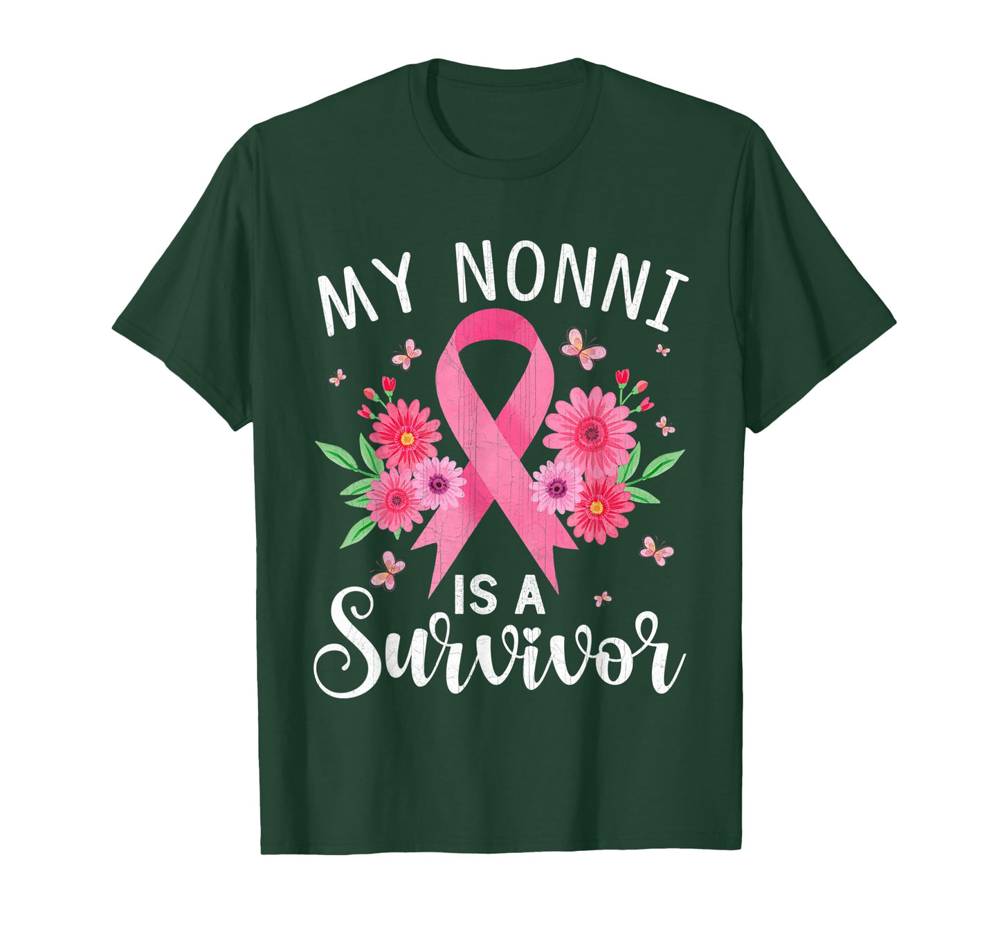 October Breast Cancer Support My Nonni Is A Survivor T-Shirt