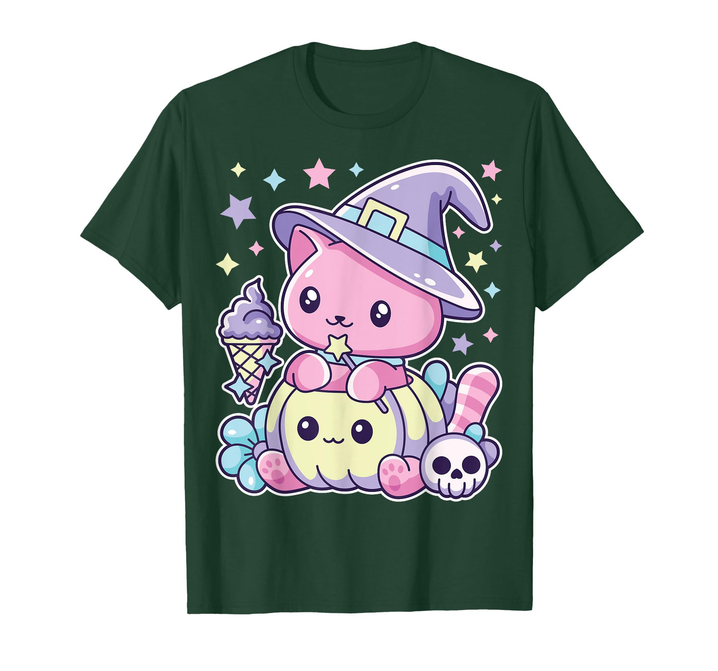 Spooky Halloween Kitty Witch Cat Animal Pumpkin Girl Toddler T-Shirt