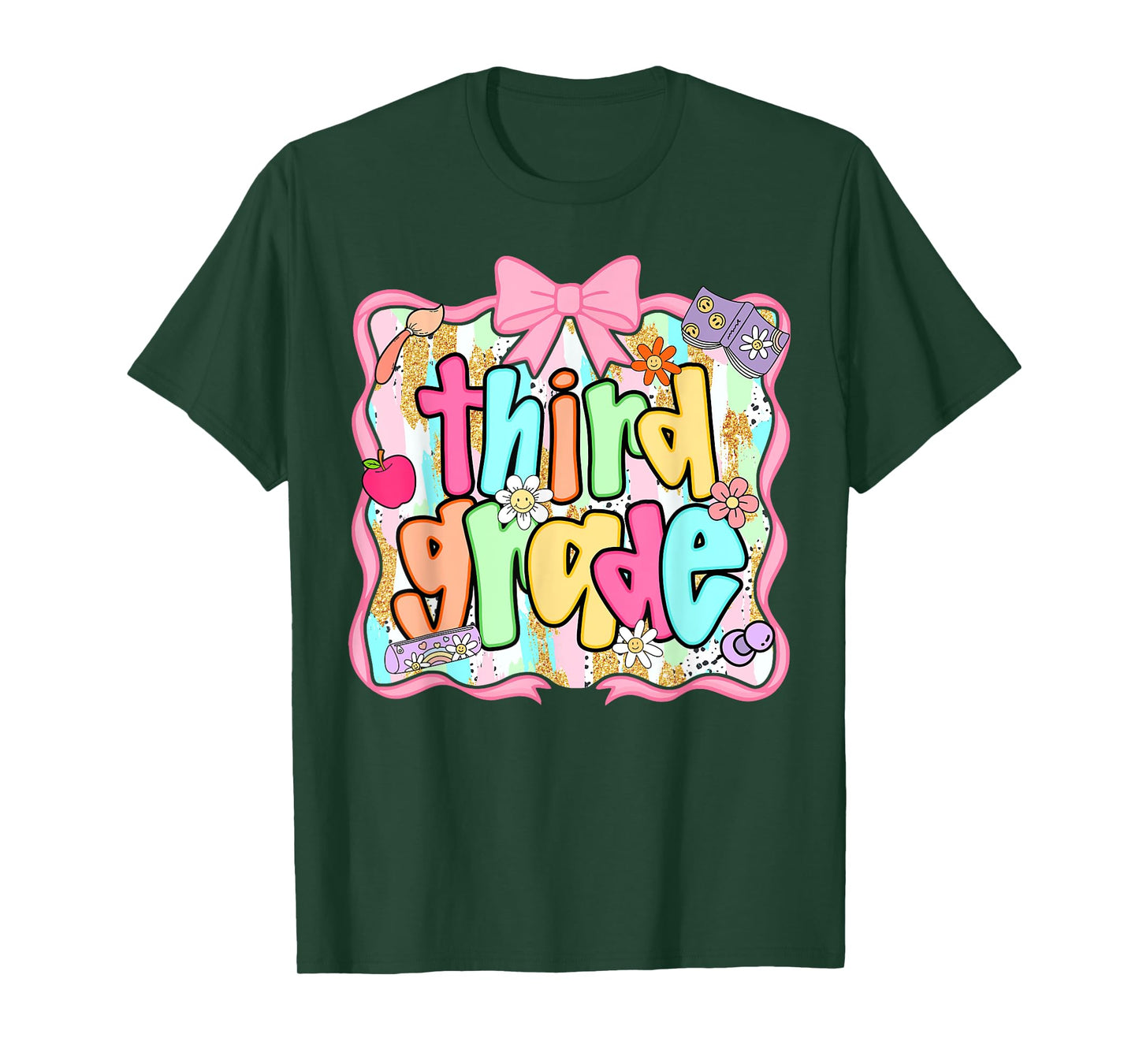 Back To School 3rd Grade Third Grade Preppy Teacher Girl T-Shirt