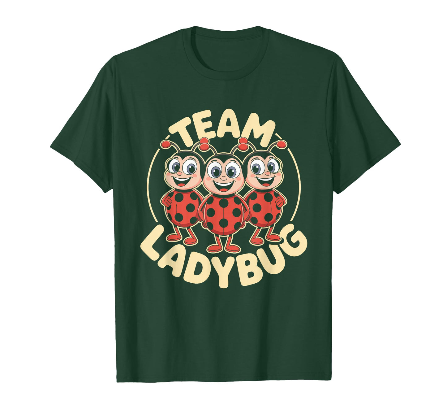 Ladybug Team Funny Cartoon Garden Bug Kids Birthday Party T-Shirt