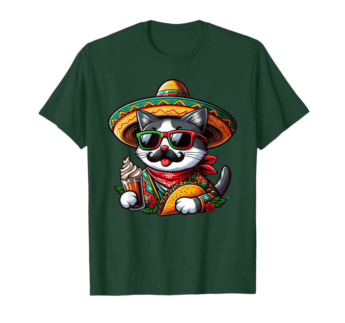 Cinco De Meow Funny Cat Taco Mexican Fiesta T-Shirt