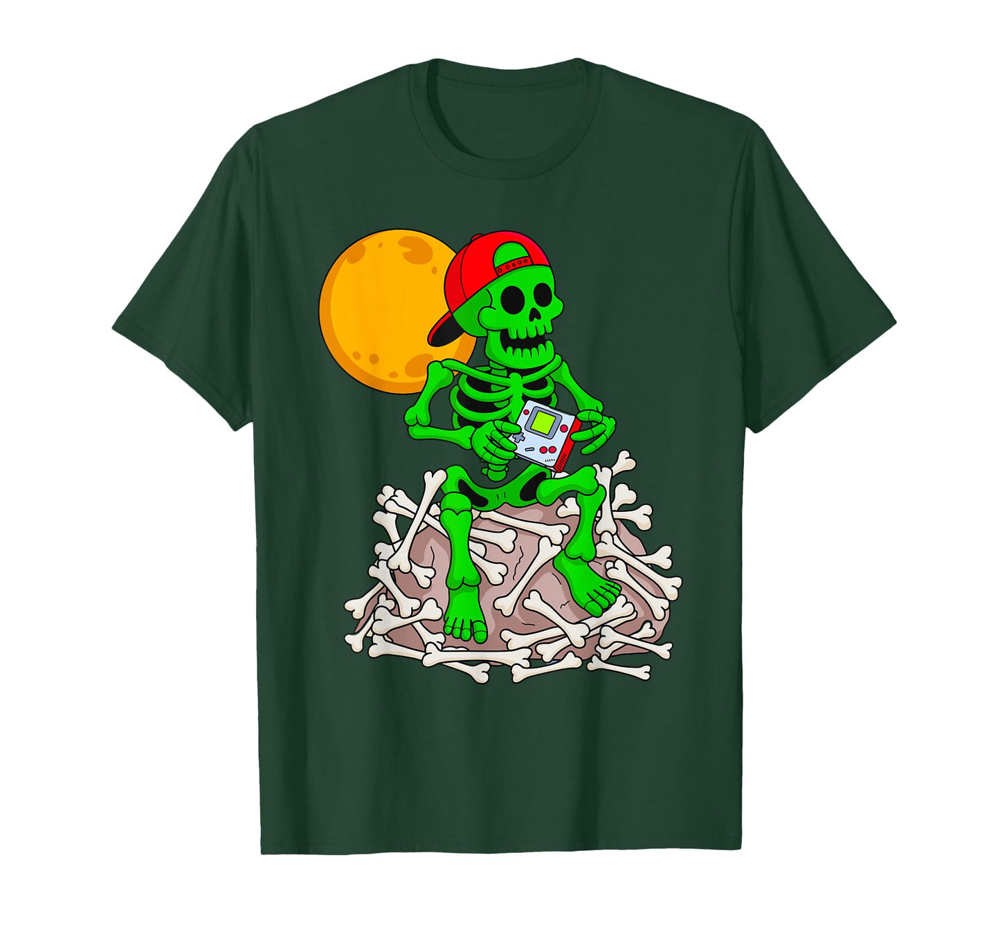 Halloween Skeleton Gamer Playing Gaming Monster Costume T-Shirt