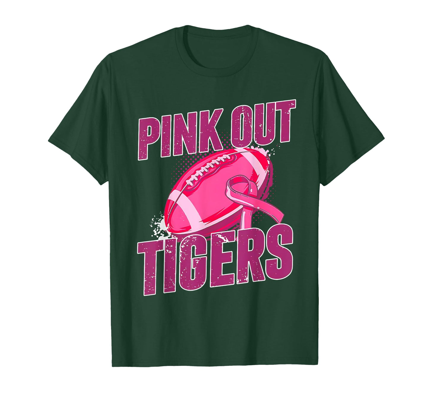 Tigers Pink Out Football Tackle Breast Cancer T-Shirt