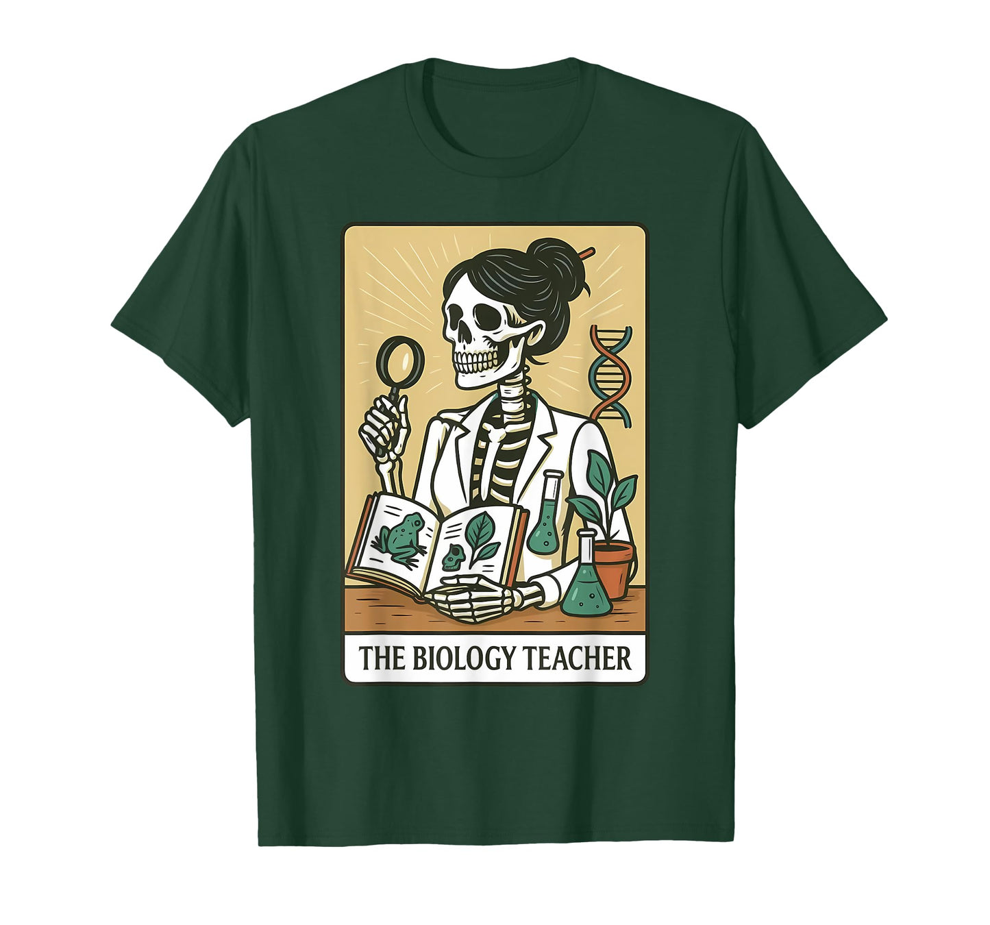 Biology Teacher Tarot Card Skeleton Halloween Botanists T-Shirt