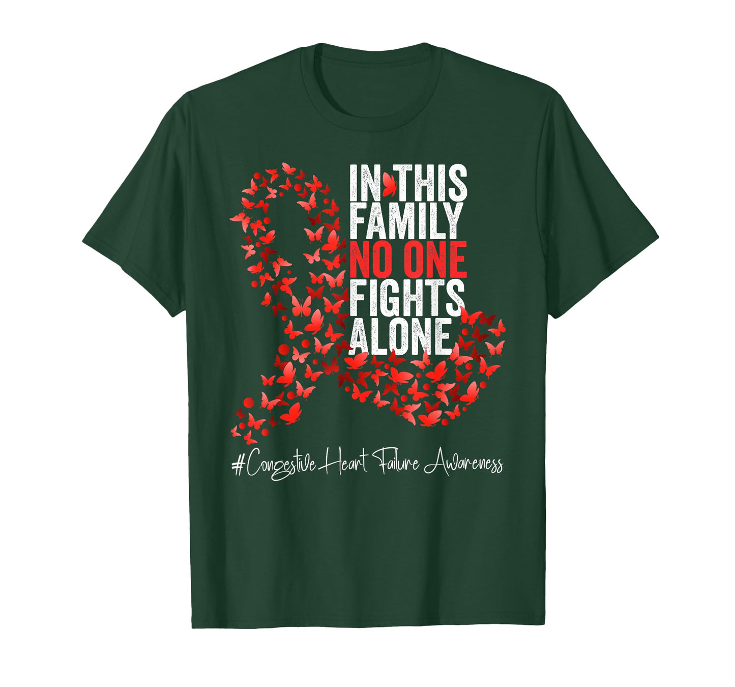 Congestive Heart Failure Awareness Month Red Ribbon T-Shirt