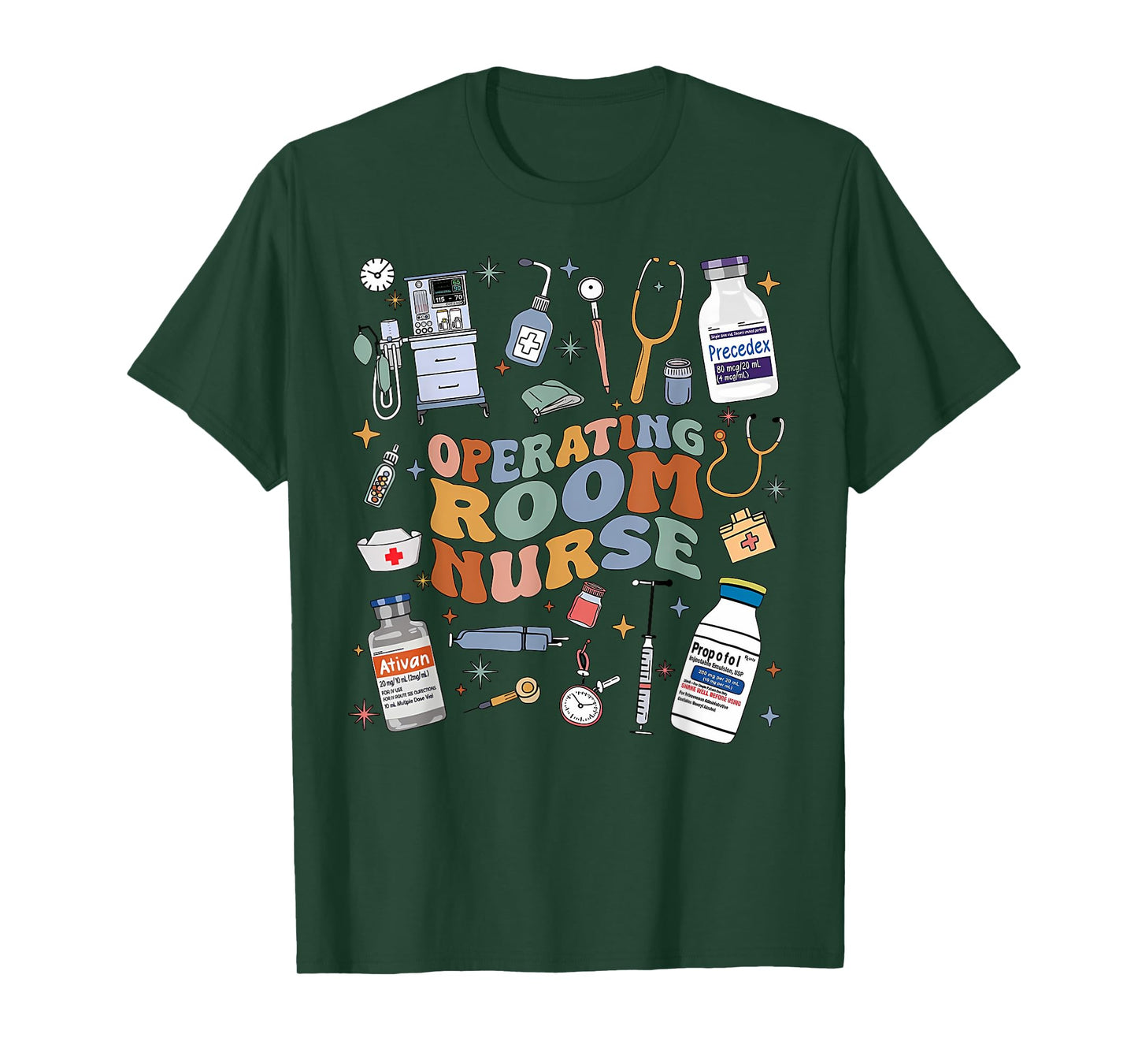 Retro Groovy Operating Room Nurse OR Nursing School Medical T-Shirt
