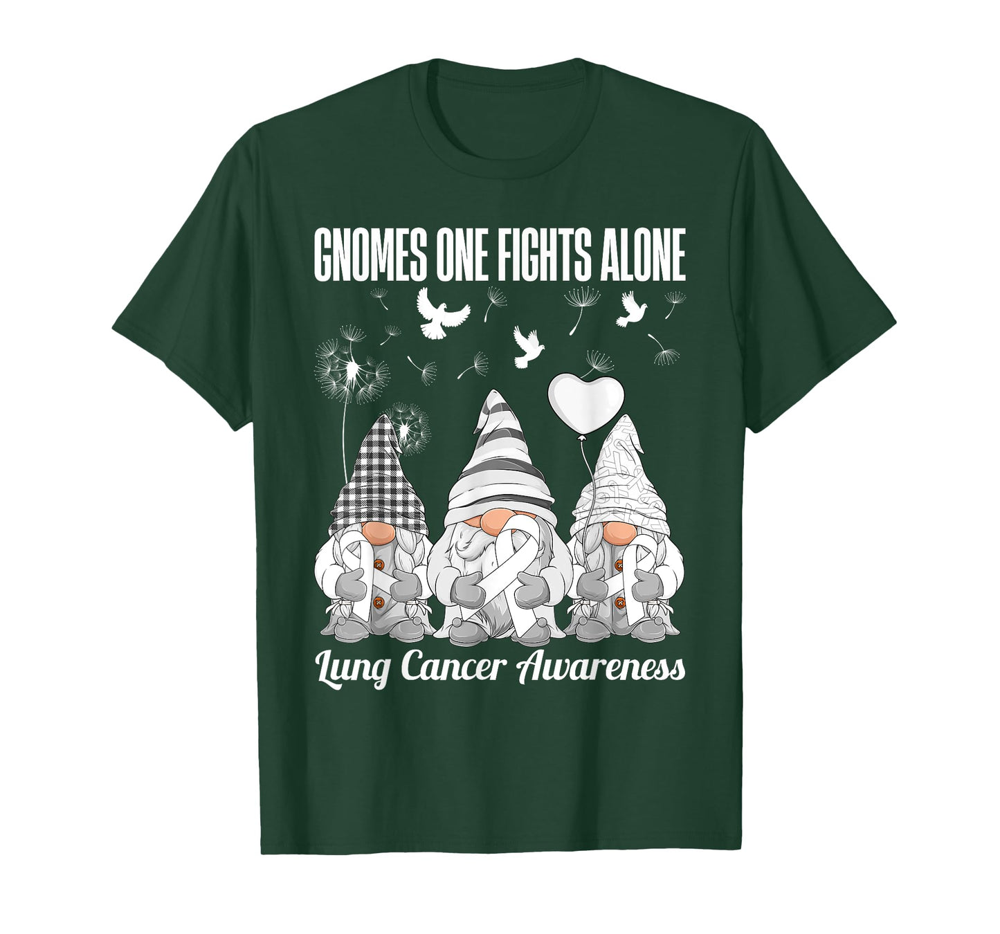 Gnomes One Fights Alone Lung Cancer Awareness Day Supporter T-Shirt