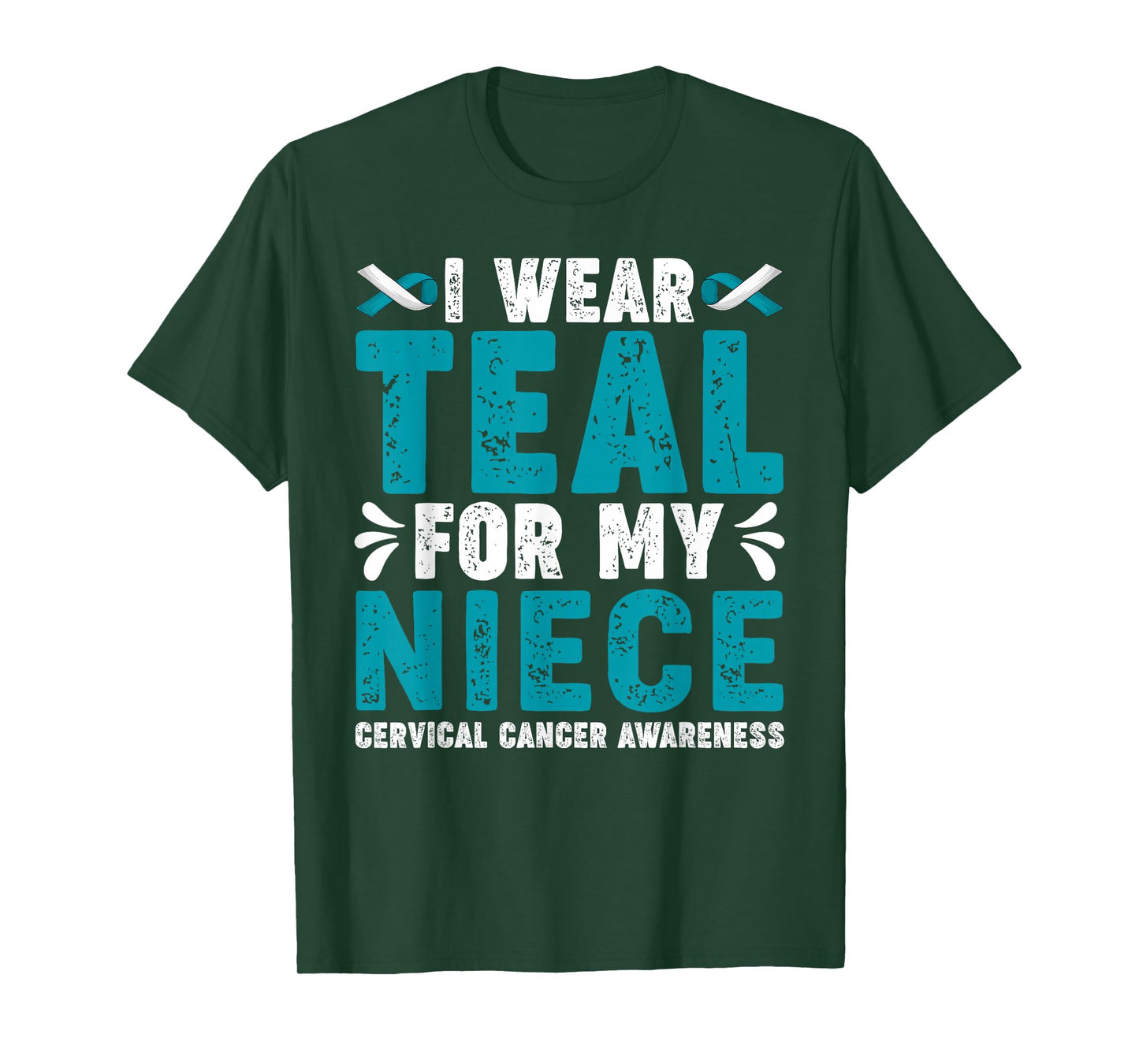 I Wear Teal For My Niece Cervical Cancer Awareness Support T-Shirt