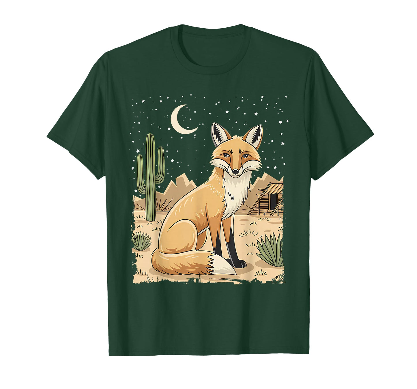 Coyote Desert Nature Scenic Wild Animal South West Cactus T-Shirt