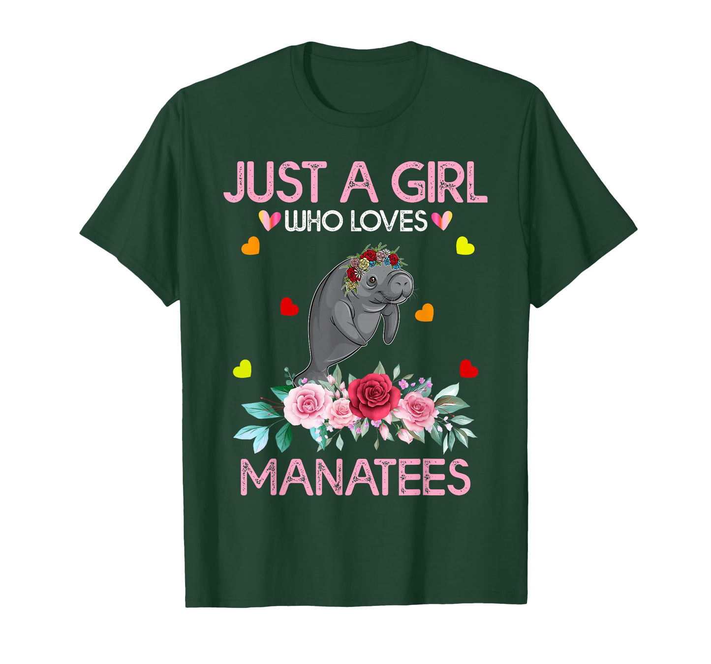 Manatee Tee For Women Kids Just A Girl Who Loves Manatees T-Shirt