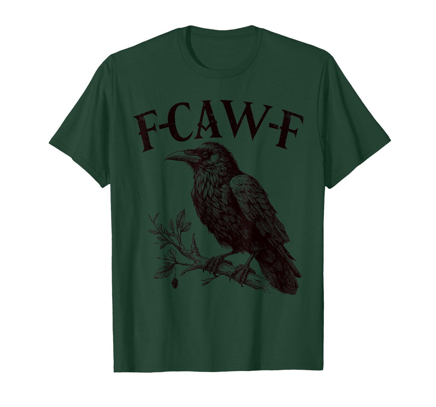 F-Caw-F Black Crow Funny Bird Saying Meme Dark Halloween Men T-Shirt