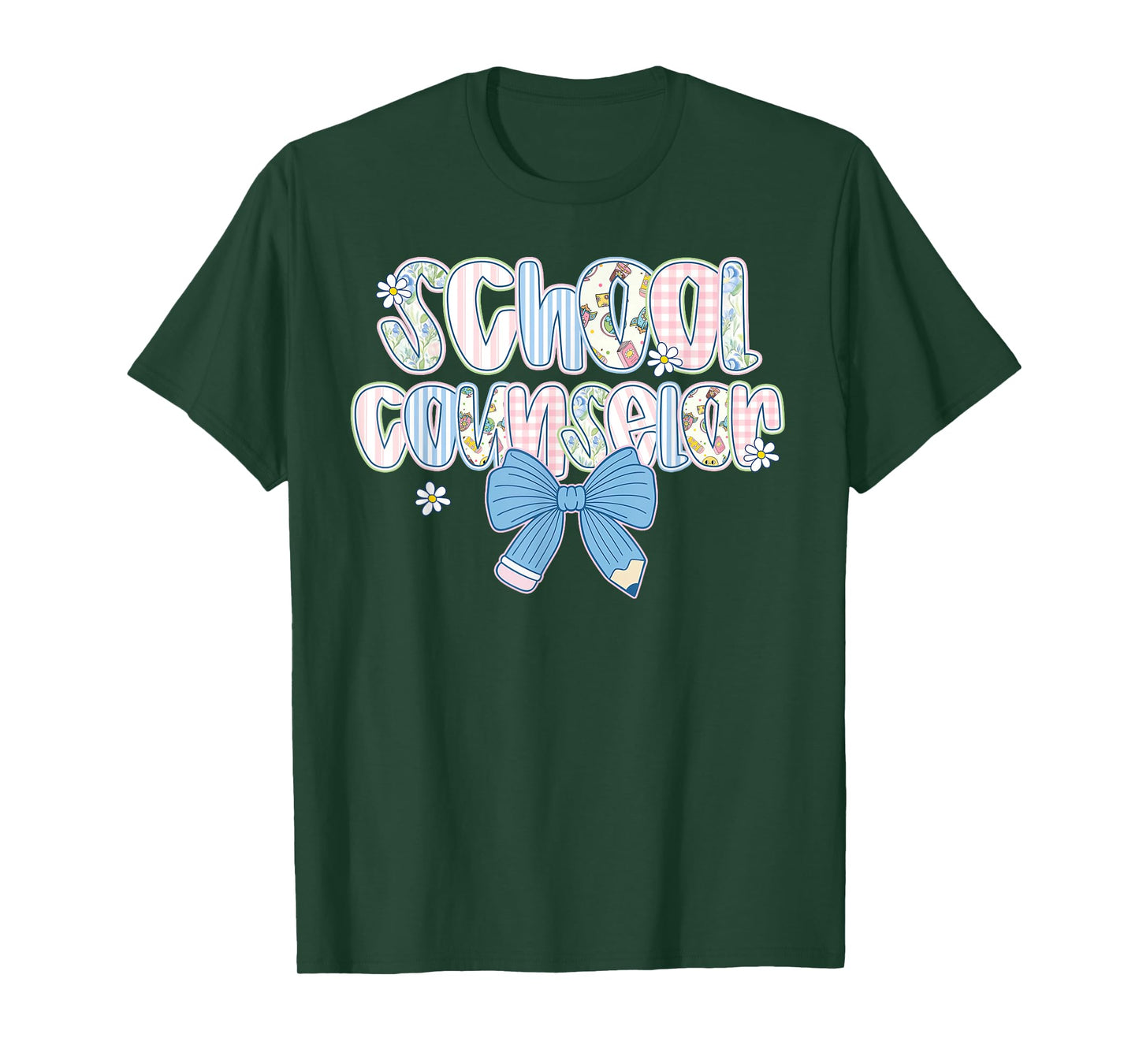 Coquette Bow School Counselor Happy First Day Back To School T-Shirt