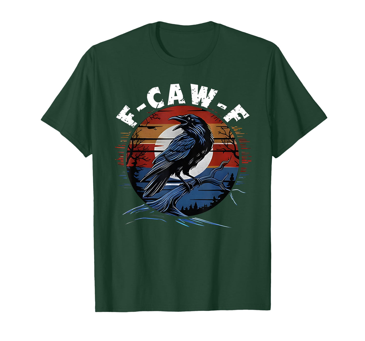 F-Caw-F Black Crow Funny Black Bird Moon Gothic Adult Humor T-Shirt