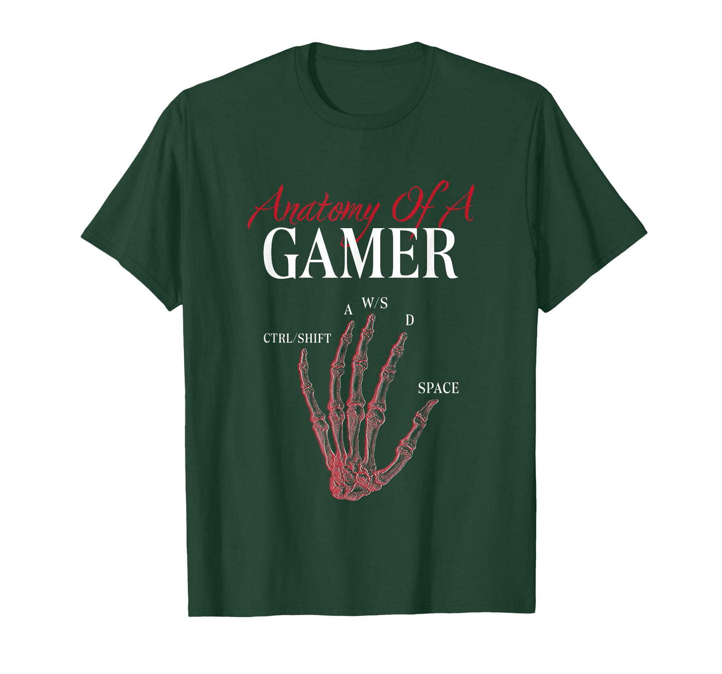 Anatomy of A Gamer Skeleton Hand Funny T-Shirt