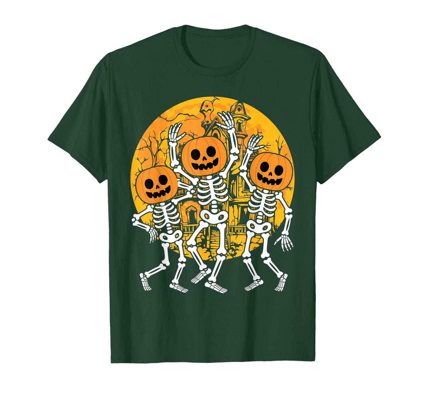 Dancing Skeleton Pumpkin Halloween T-Shirt