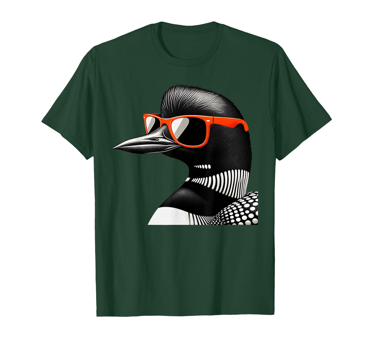 Cool Loon Bird Wearing Sunglasses Graphic Art T-Shirt